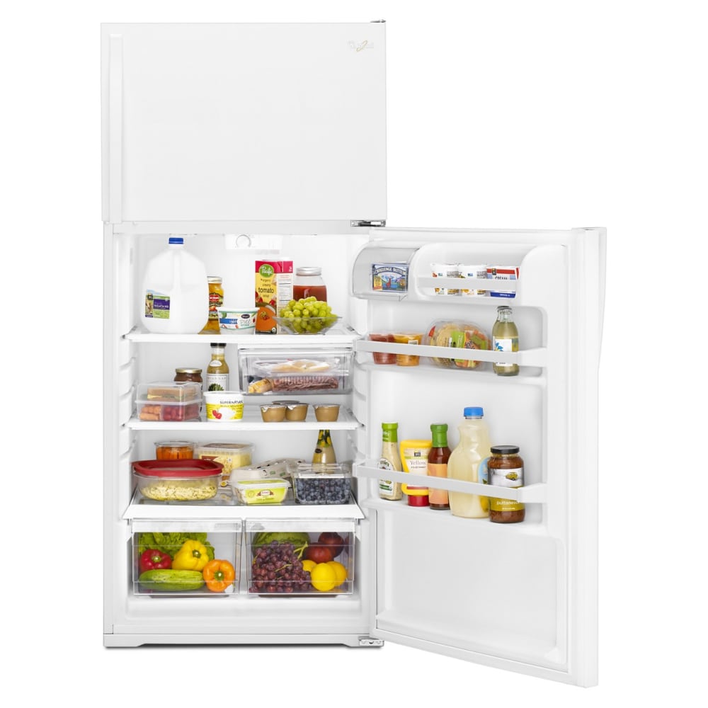 Refrigerador con congelador superior de 14.3 pies cúbicos (Blanco) Whirlpool WRT314TFDW