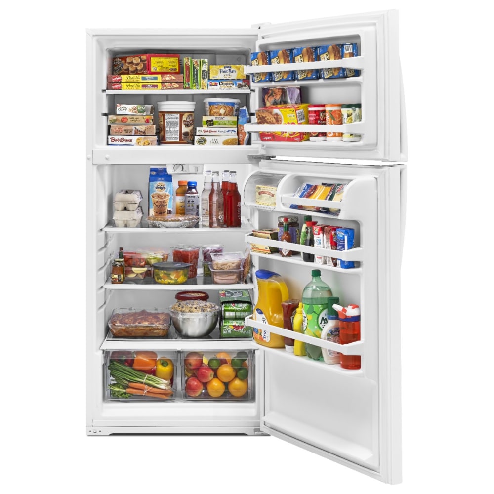 Refrigerador con congelador superior de 14.3 pies cúbicos (Blanco) Whirlpool WRT314TFDW