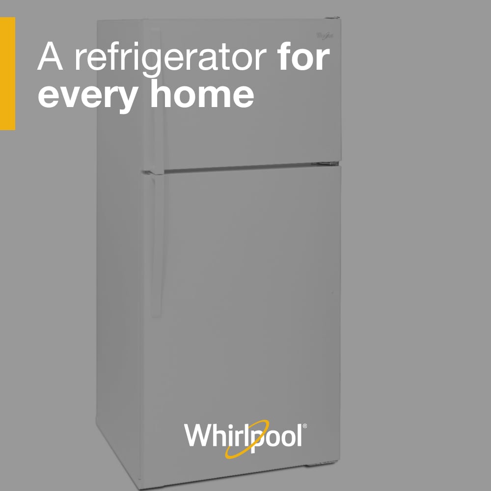 Refrigerador con congelador superior de 14.3 pies cúbicos (Blanco) Whirlpool WRT314TFDW