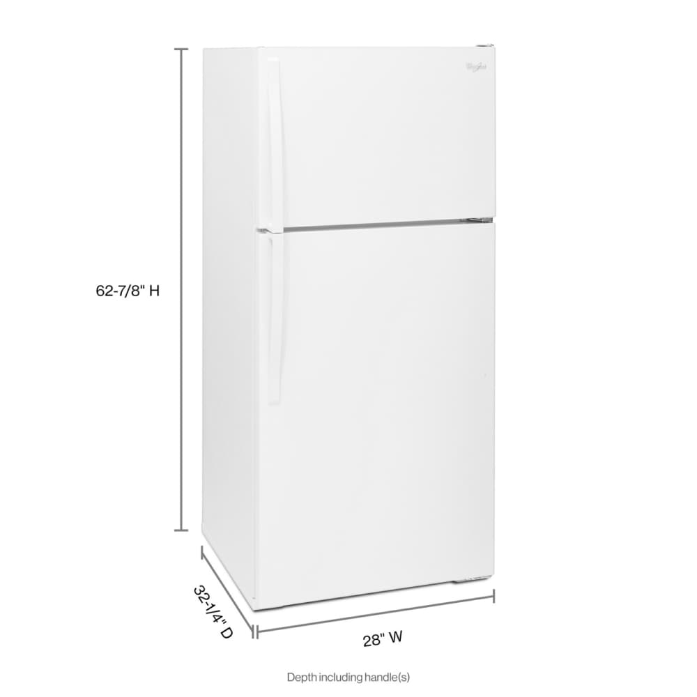 Refrigerador con congelador superior de 14.3 pies cúbicos (Blanco) Whirlpool WRT314TFDW