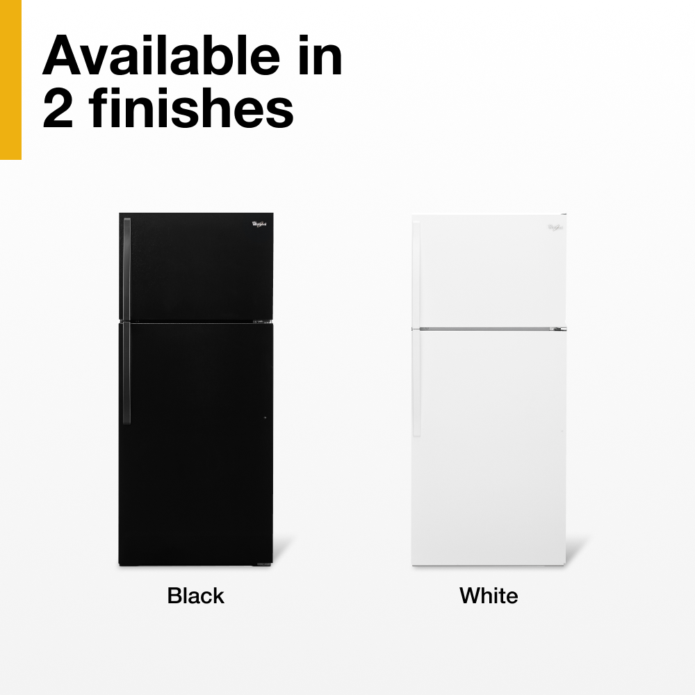 Refrigerador de 14.3 pies cúbicos con congelador superior (negro) Whirlpool WRT314TFDB