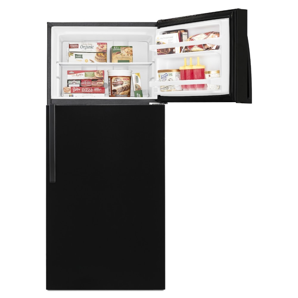 Refrigerador de 14.3 pies cúbicos con congelador superior (negro) Whirlpool WRT314TFDB