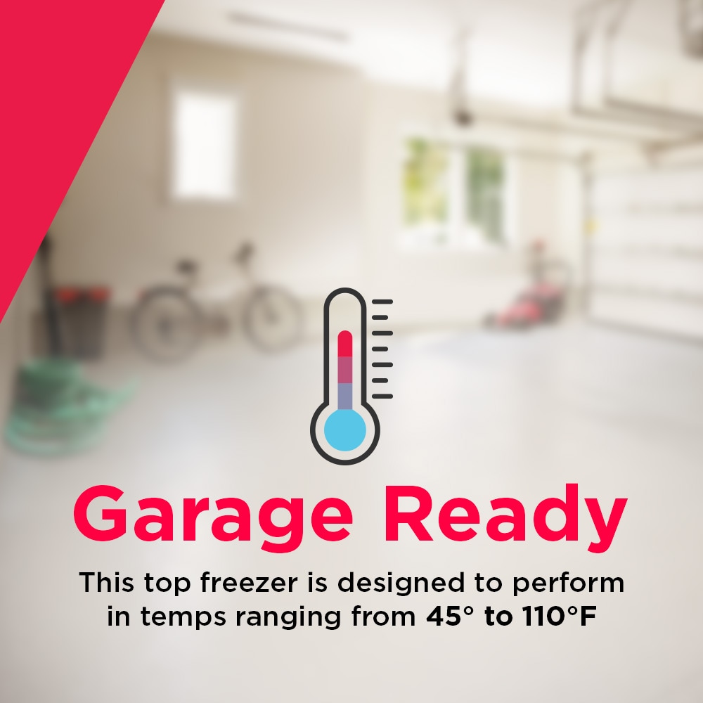 Refrigerador con congelador superior de 20 pies cúbicos (Blanco) listo para garaje y certificado ENERGY STAR FFHT2022AW de Frigidaire