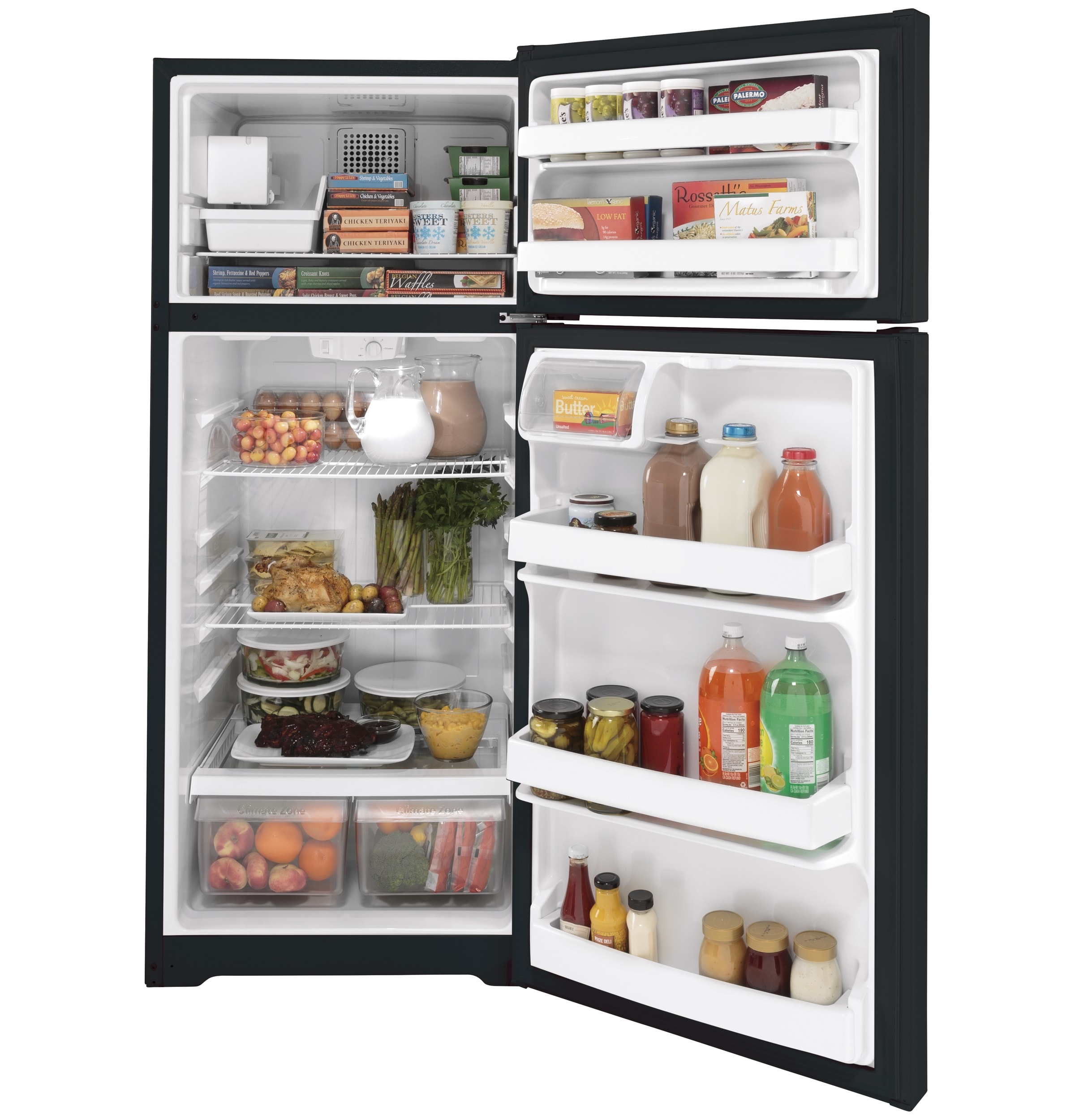 Refrigerador con congelador superior de 17.5 pies cúbicos con fabricador de hielo (Negro) Certificado ENERGY STAR