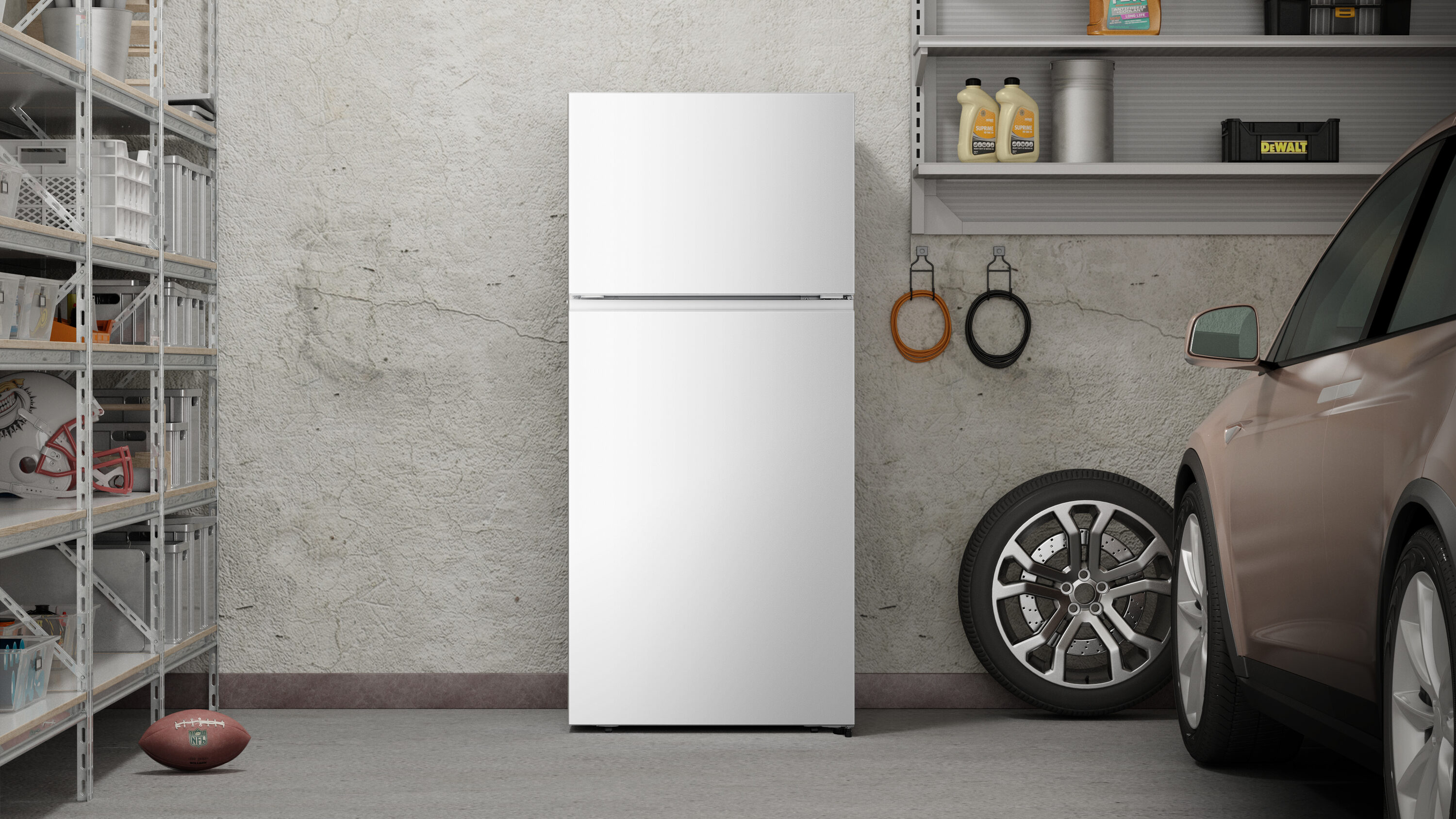 Refrigerador de 18 pies cúbicos con congelador superior (blanco) listo para garaje y certificado ENERGY STAR Hisense HRT180N6AWE