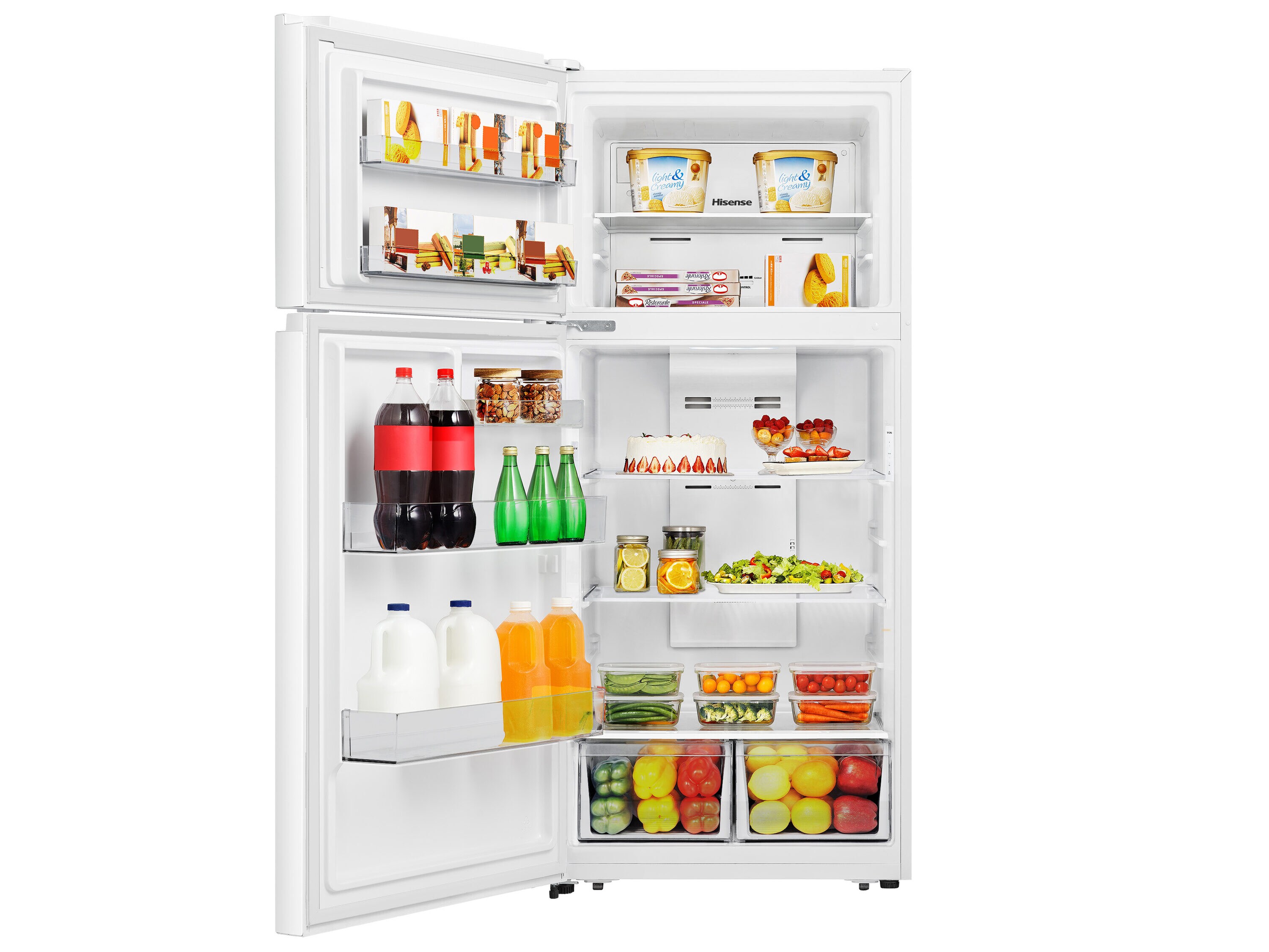 Refrigerador de 18 pies cúbicos con congelador superior (blanco) listo para garaje y certificado ENERGY STAR Hisense HRT180N6AWE