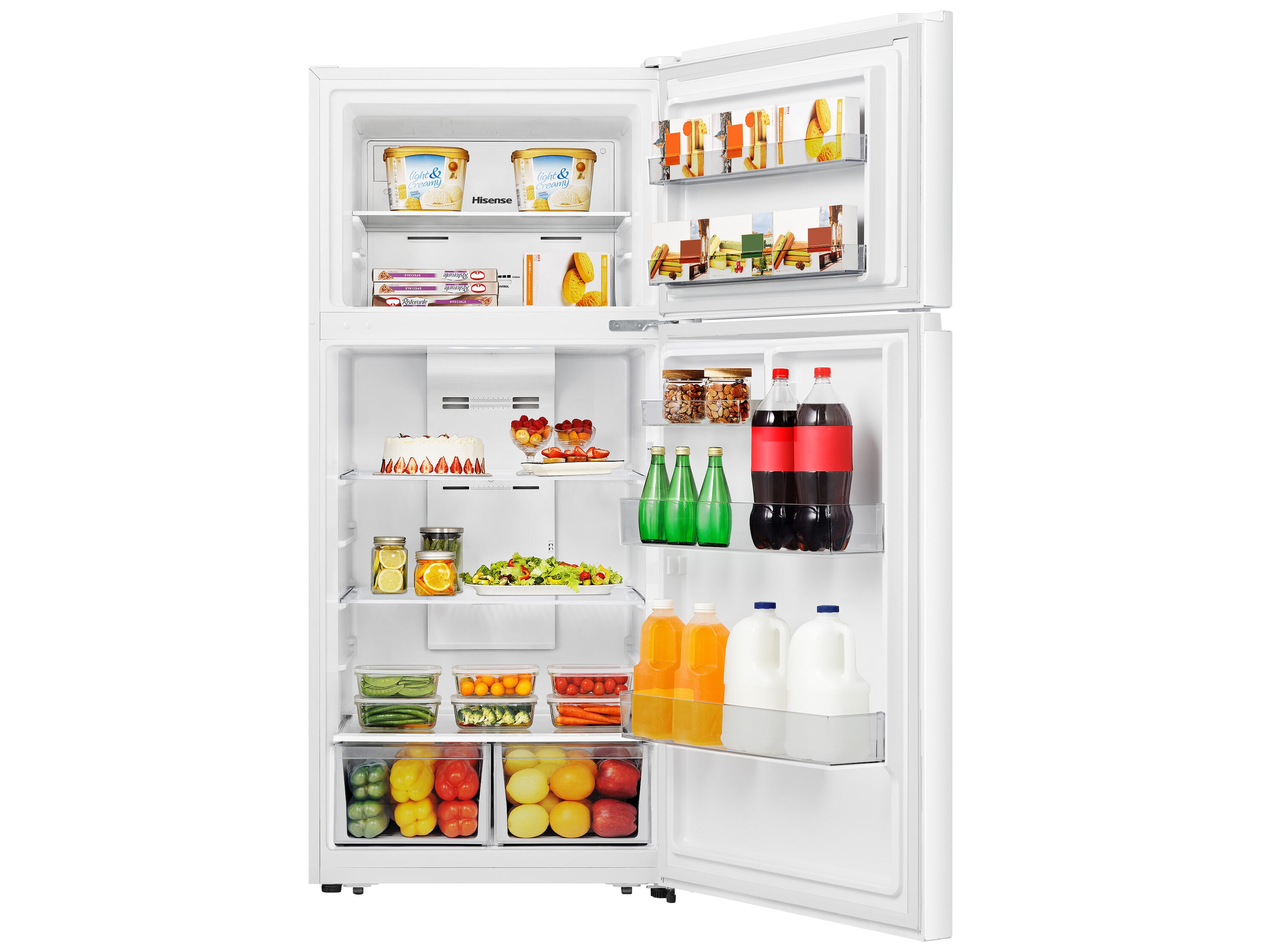 Refrigerador de 18 pies cúbicos con congelador superior (blanco) listo para garaje y certificado ENERGY STAR Hisense HRT180N6AWE
