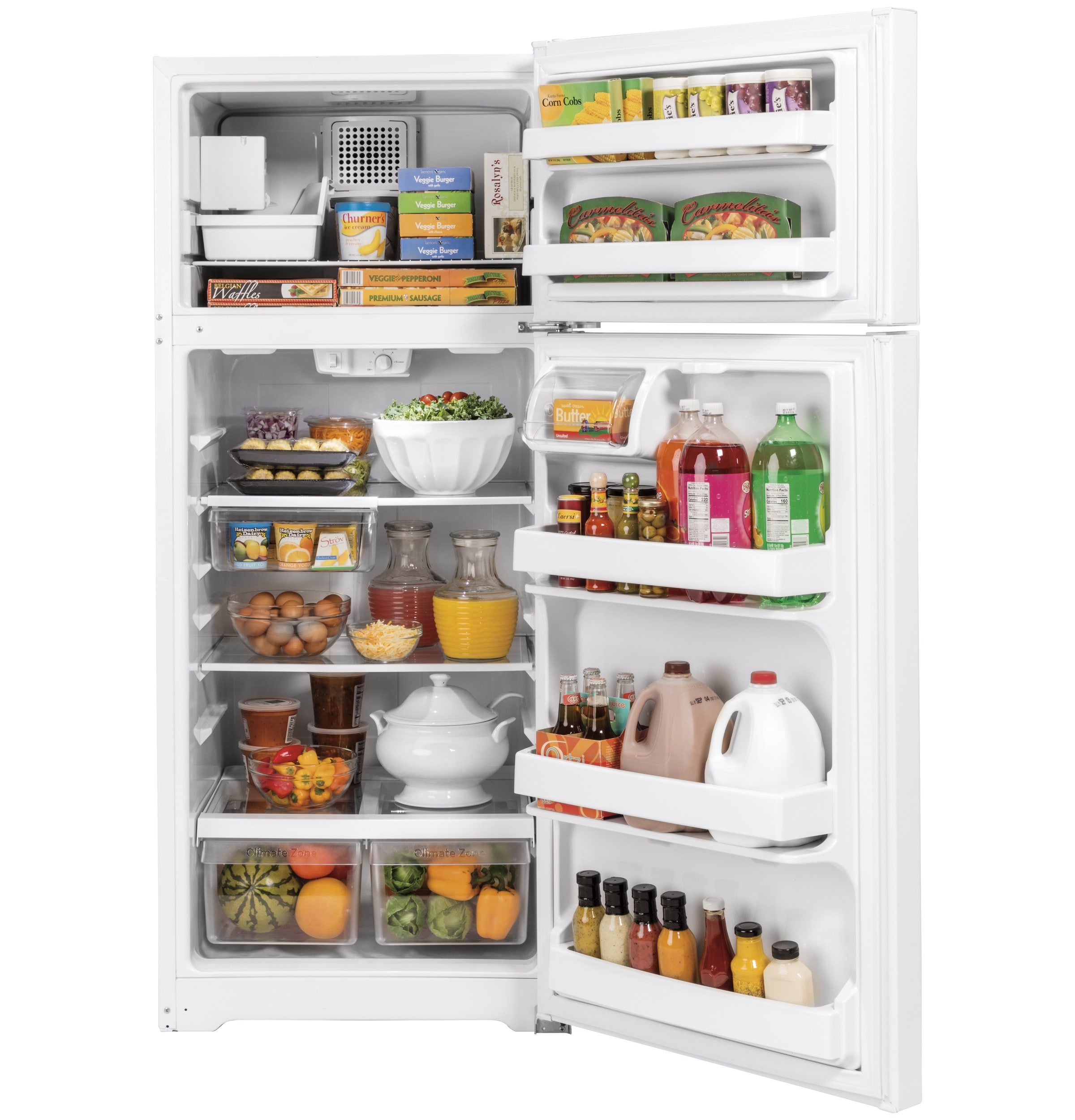 Refrigerador con congelador superior de 17.5 pies cúbicos con fabricador de hielo (blanco) Certificado ENERGY STAR