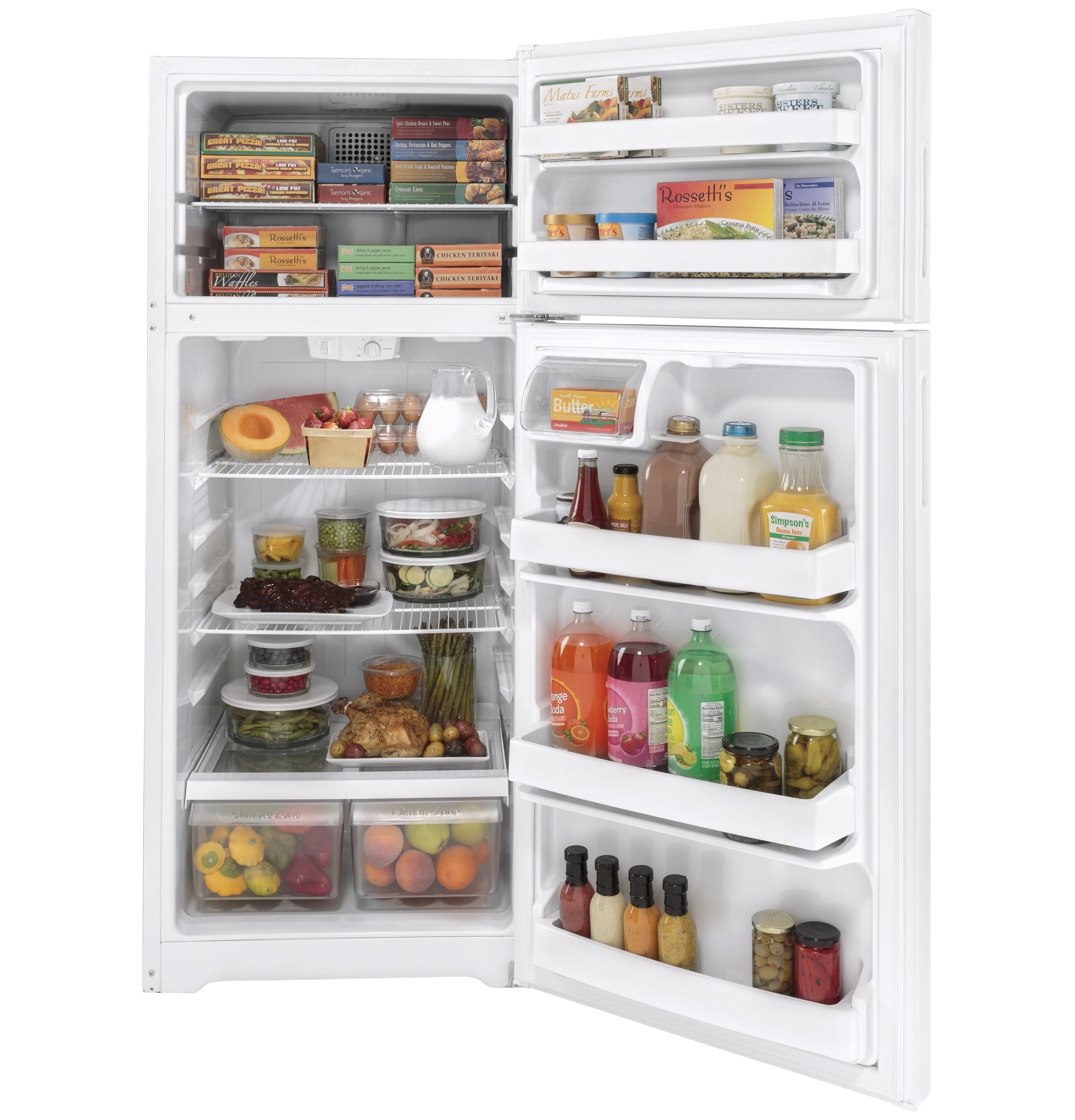 Refrigerador de 17.5 pies cúbicos con congelador superior (Blanco)