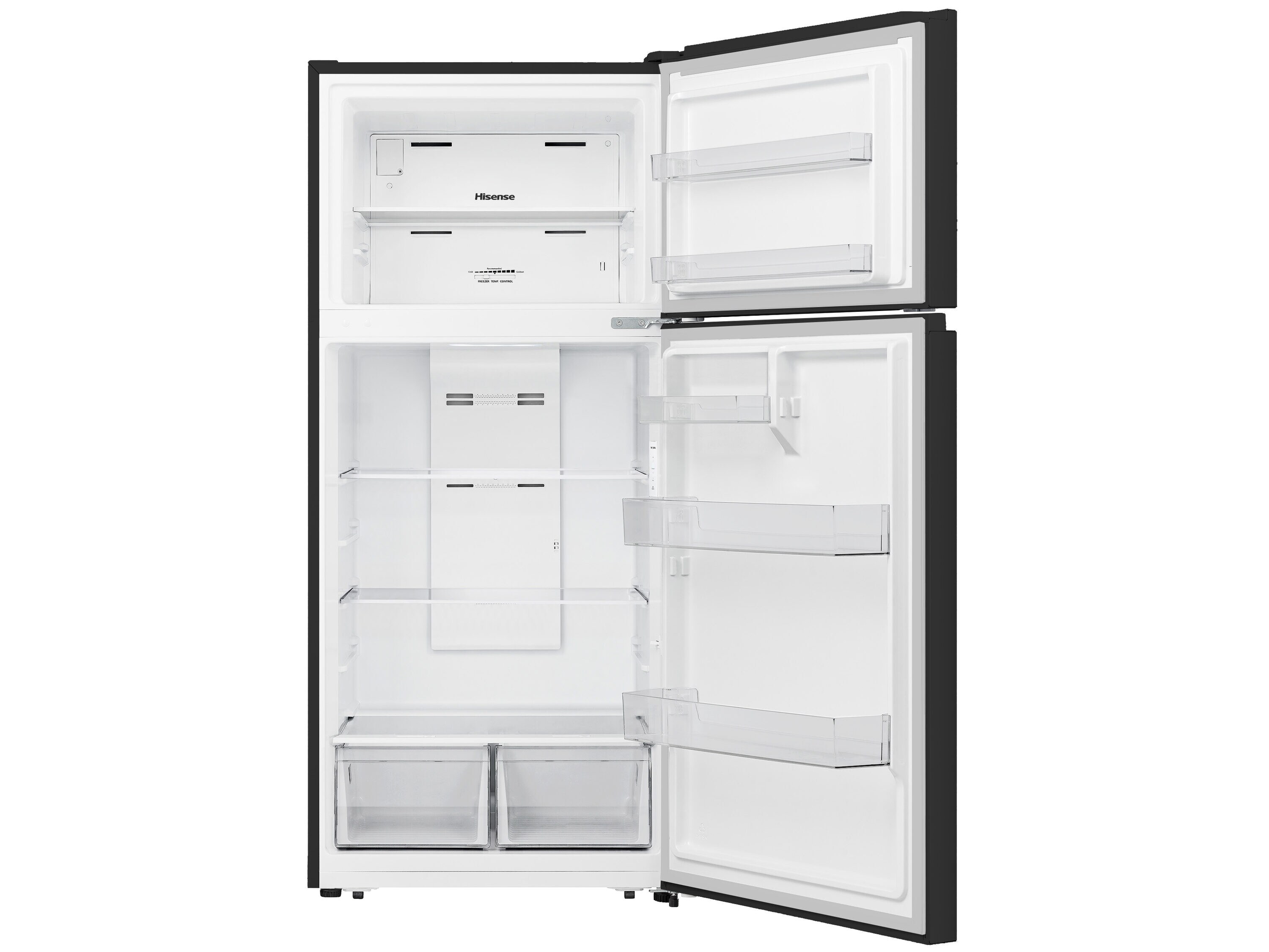 Refrigerador congelador superior de 18 pies cúbicos (Negro) listo para el garaje Certificado ENERGY STAR HRT180N6ABE de Hisense