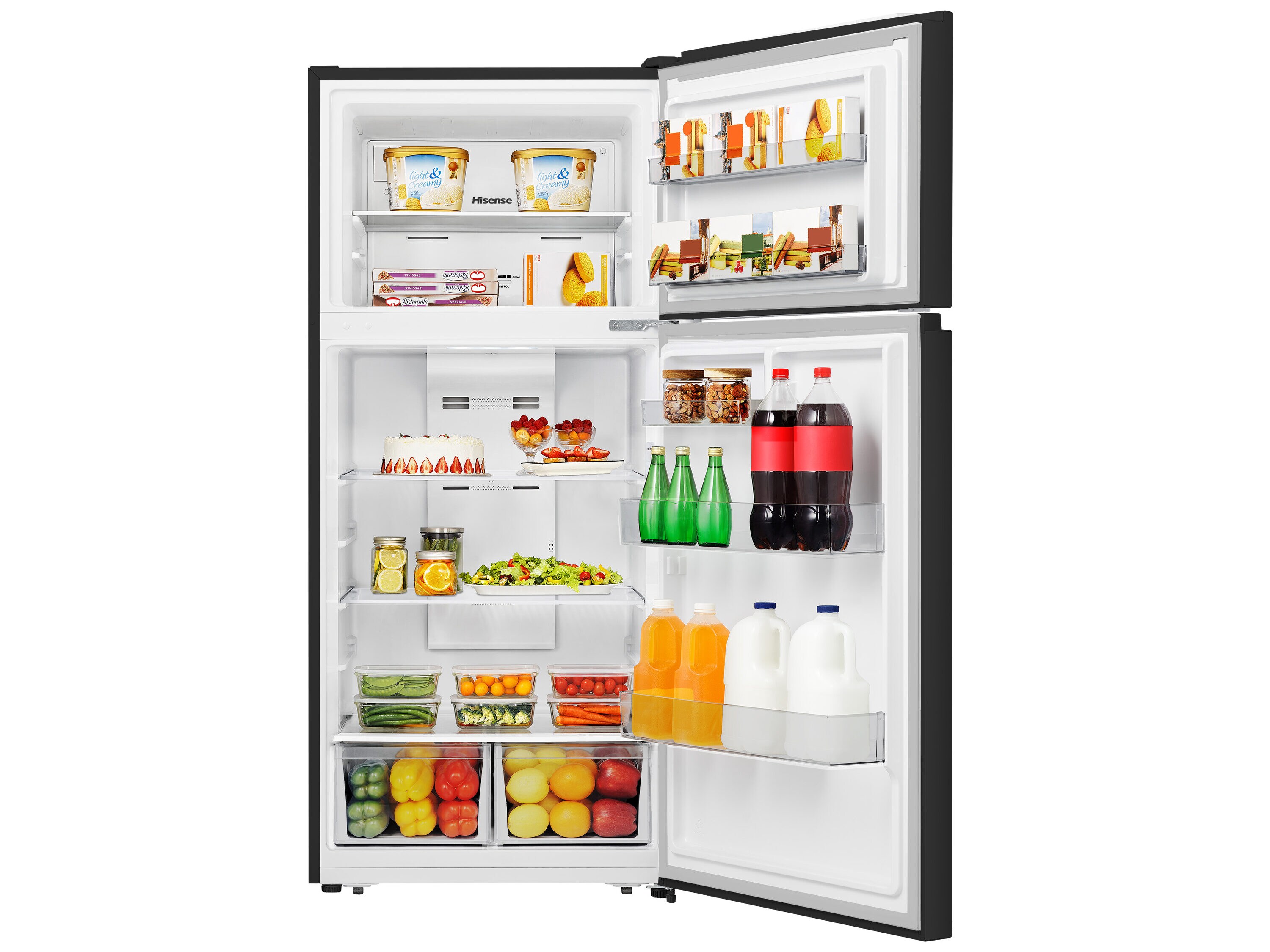 Refrigerador congelador superior de 18 pies cúbicos (Negro) listo para el garaje Certificado ENERGY STAR HRT180N6ABE de Hisense