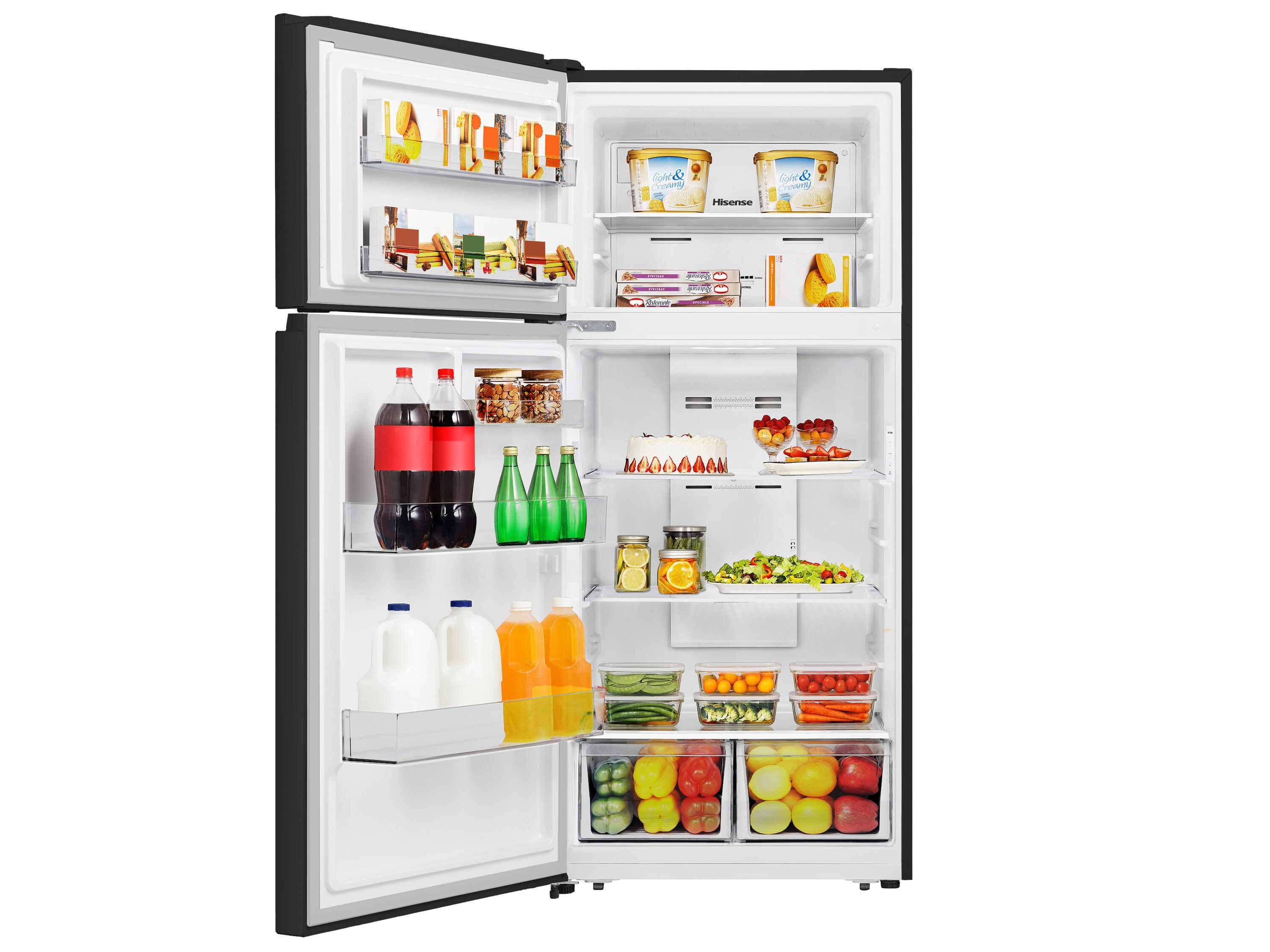 Refrigerador congelador superior de 18 pies cúbicos (Negro) listo para el garaje Certificado ENERGY STAR HRT180N6ABE de Hisense