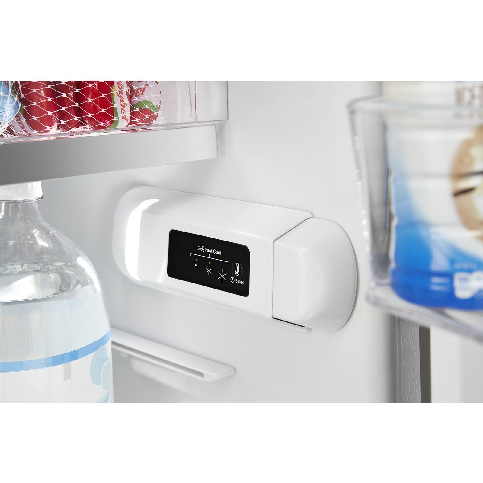 Refrigerador empotrado Whirlpool de 12.9 pies cúbicos, estilo tope, con congelador superior (negro) construido a la medida.