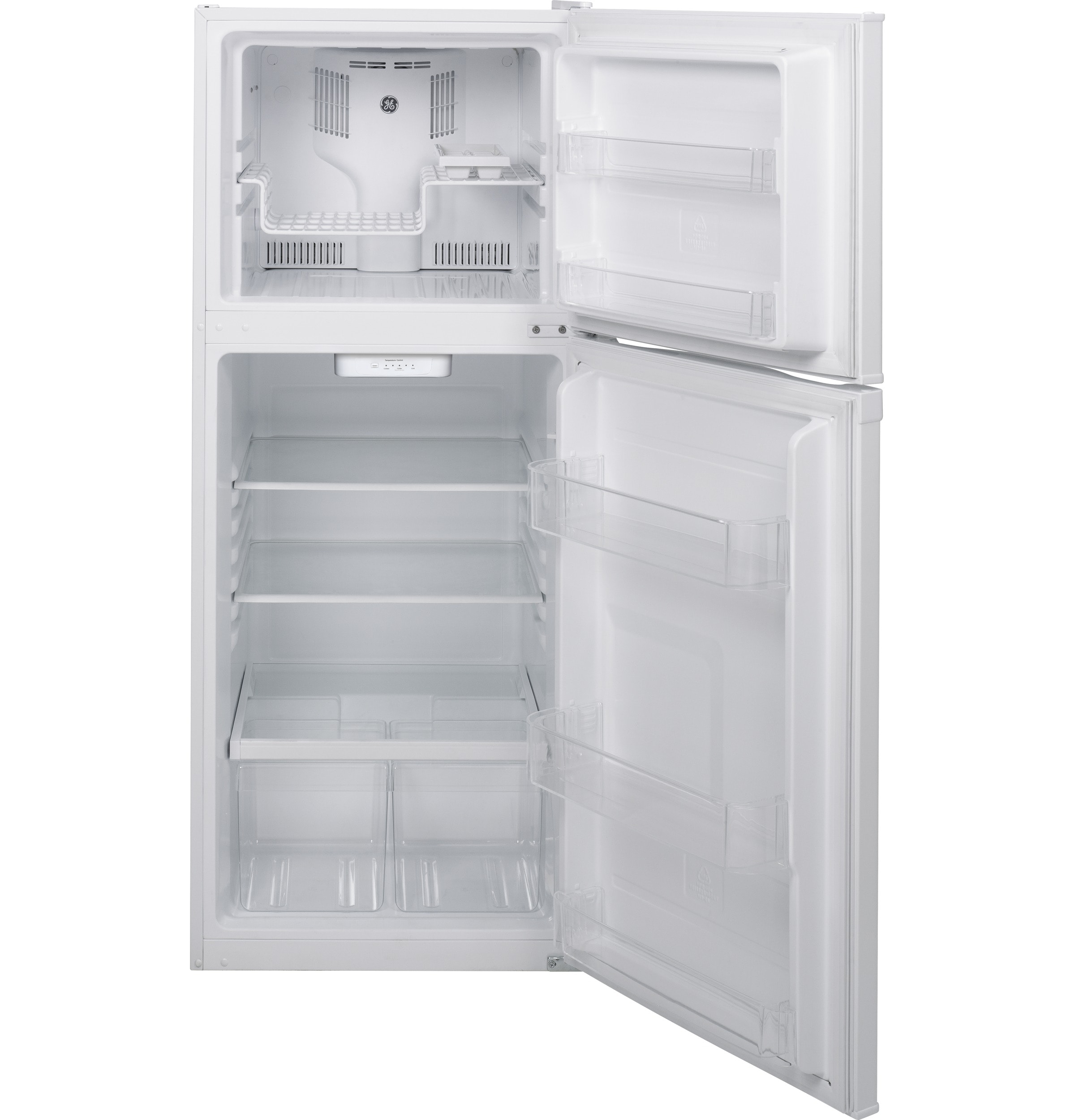 Refrigerador GE de 11.6 pies cúbicos con congelador en la parte superior y profundidad de mostrador (blanco) Certificado ENERGY STAR
