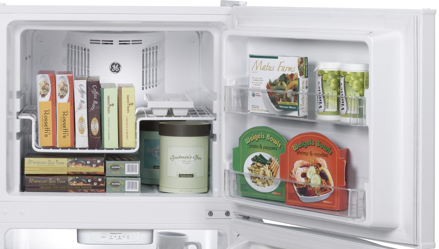 Refrigerador GE de 11.6 pies cúbicos con congelador en la parte superior y profundidad de mostrador (blanco) Certificado ENERGY STAR