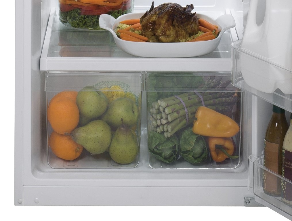 Refrigerador GE de 11.6 pies cúbicos con congelador en la parte superior y profundidad de mostrador (blanco) Certificado ENERGY STAR