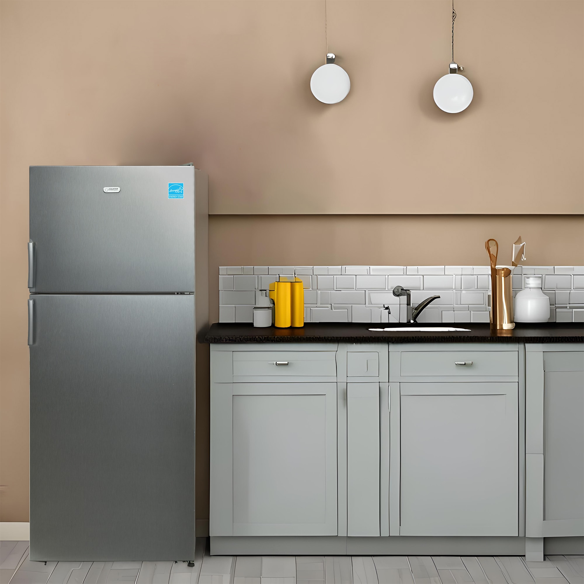 Refrigerador de 14.3 pies cúbicos de profundidad de mostrador con congelador superior (Acero inoxidable) Certificado ENERGY STAR RF 143 ACERO INOXIDABLE