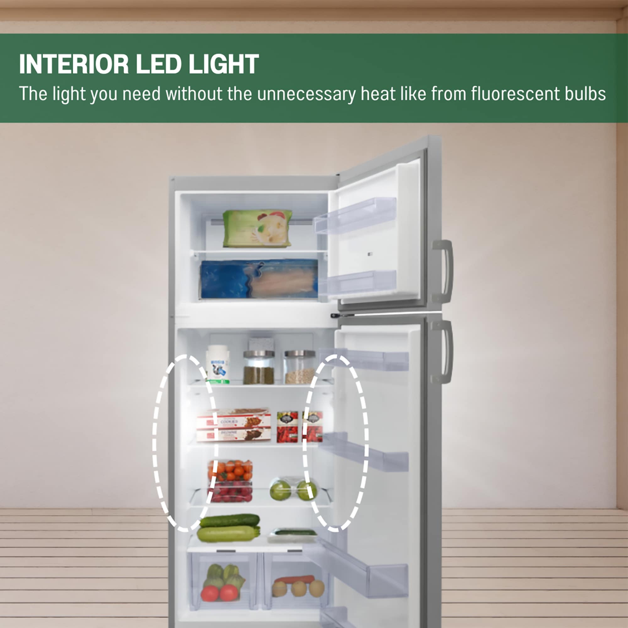 Refrigerador de 14.3 pies cúbicos de profundidad de mostrador con congelador superior (Acero inoxidable) Certificado ENERGY STAR RF 143 ACERO INOXIDABLE