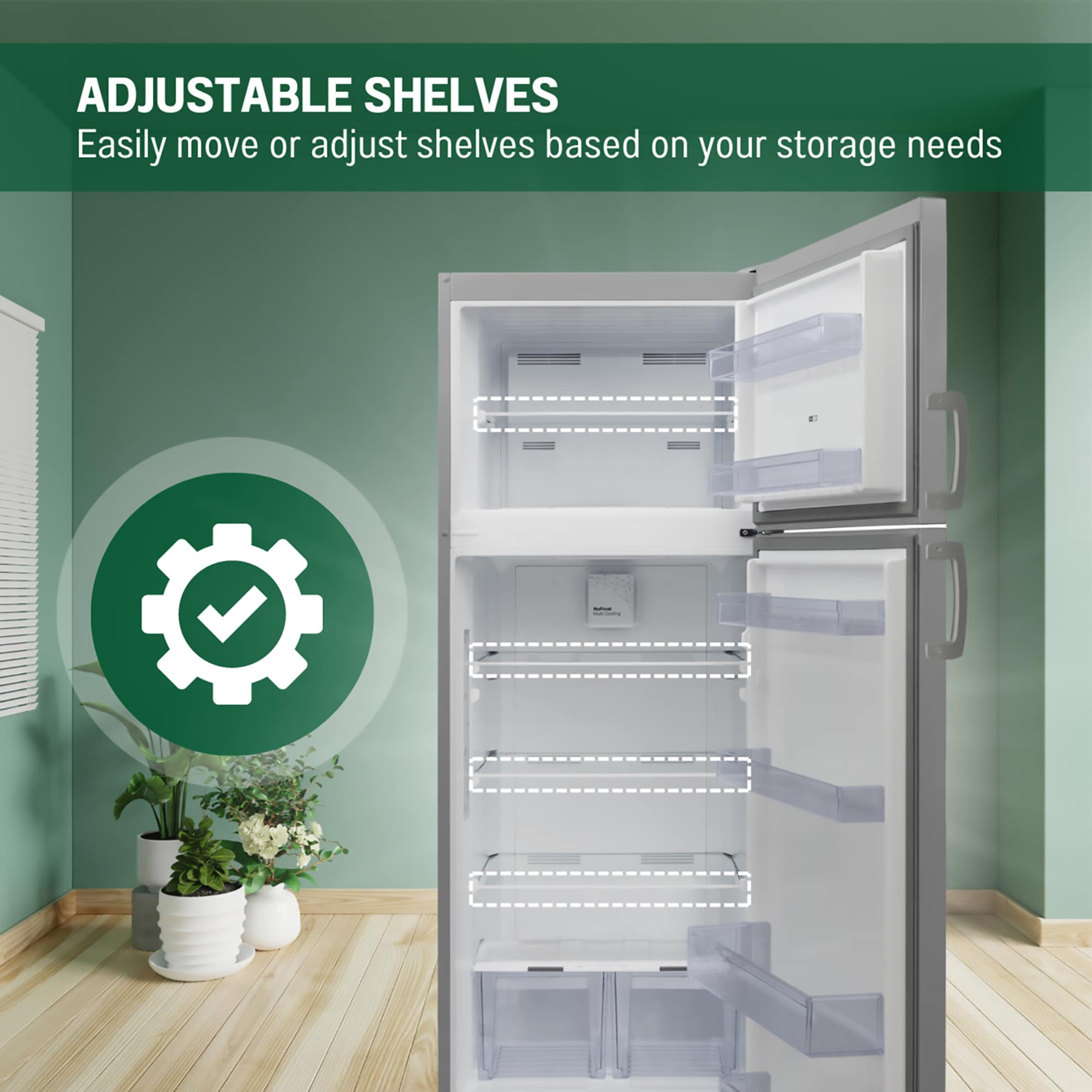 Refrigerador de 14.3 pies cúbicos de profundidad de mostrador con congelador superior (Acero inoxidable) Certificado ENERGY STAR RF 143 ACERO INOXIDABLE