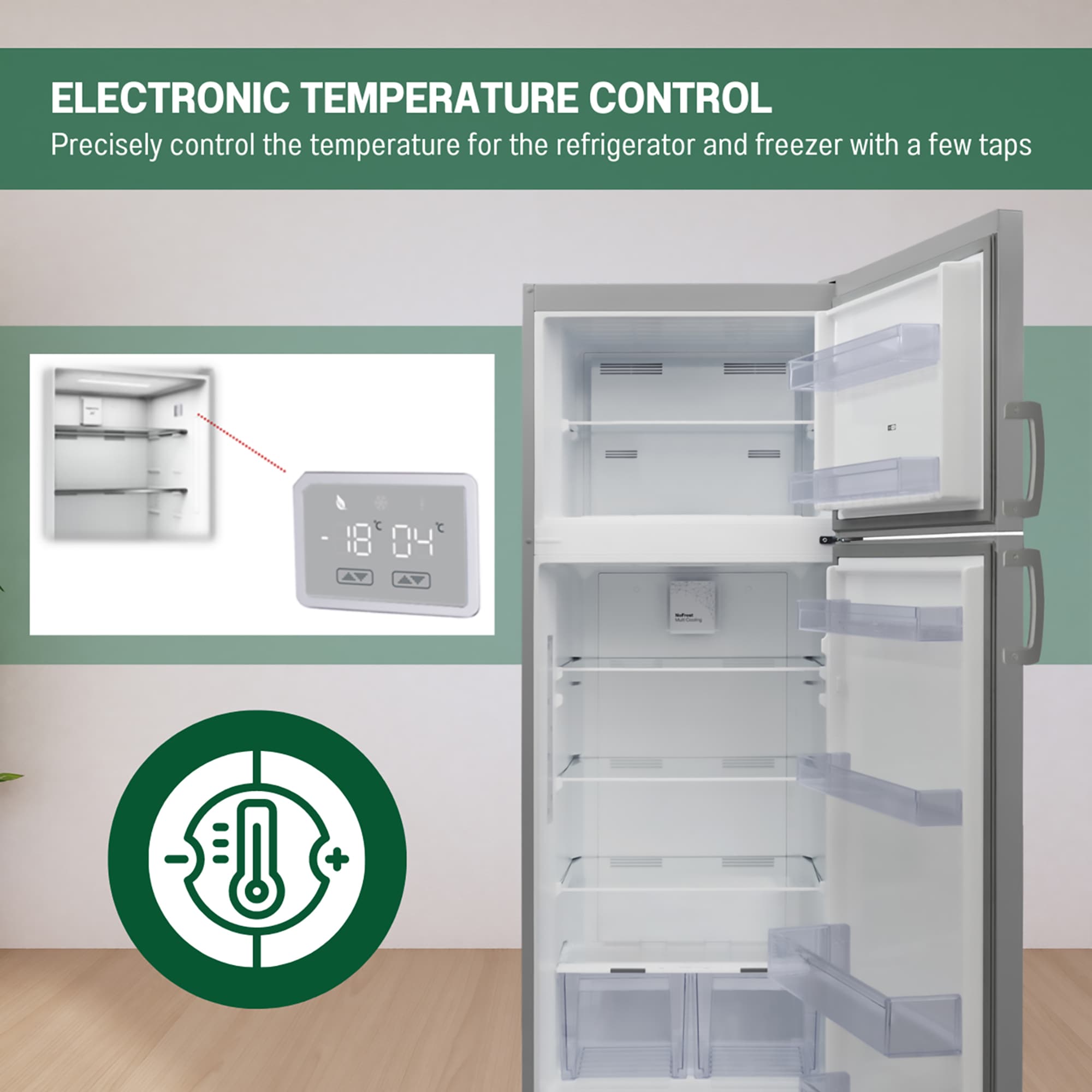 Refrigerador de 14.3 pies cúbicos de profundidad de mostrador con congelador superior (Acero inoxidable) Certificado ENERGY STAR RF 143 ACERO INOXIDABLE