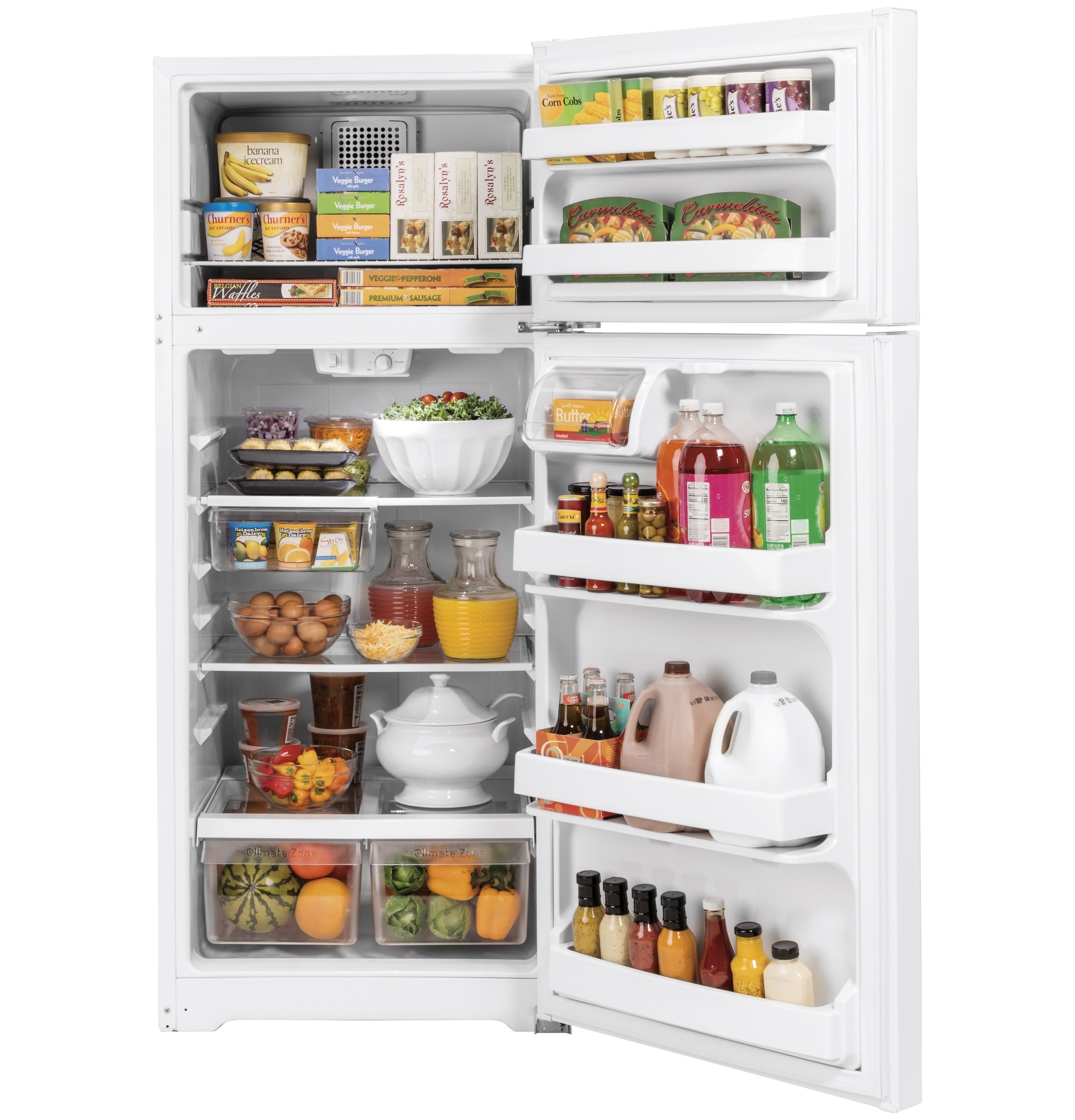 Refrigerador de 17.5 pies cúbicos con congelador superior (Blanco) Certificado ENERGY STAR
