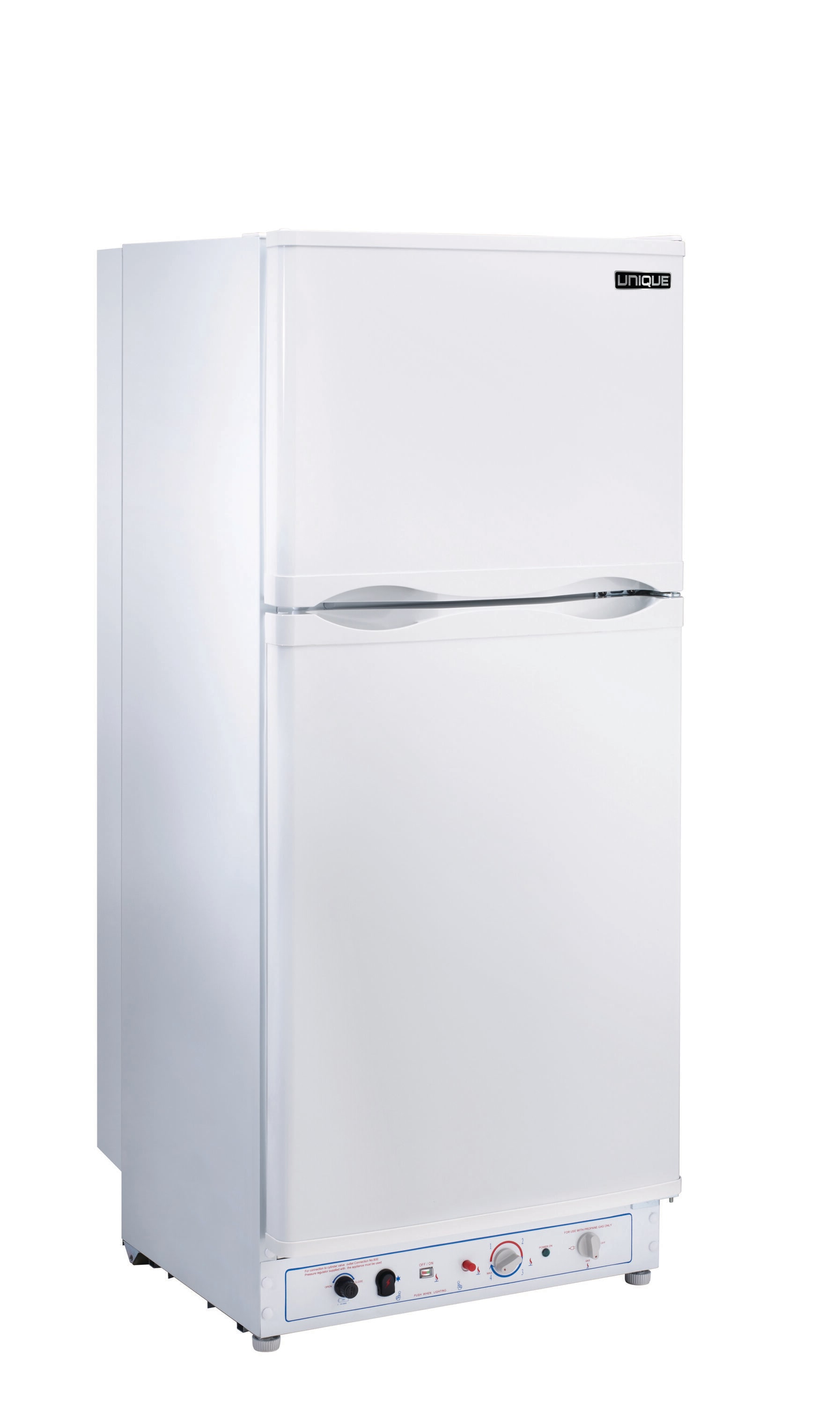 Refrigerador de propano Off-Grid único de 6.4 pies cúbicos con congelador superior de profundidad de mostrador (Blanco) UGP-6C SM W
