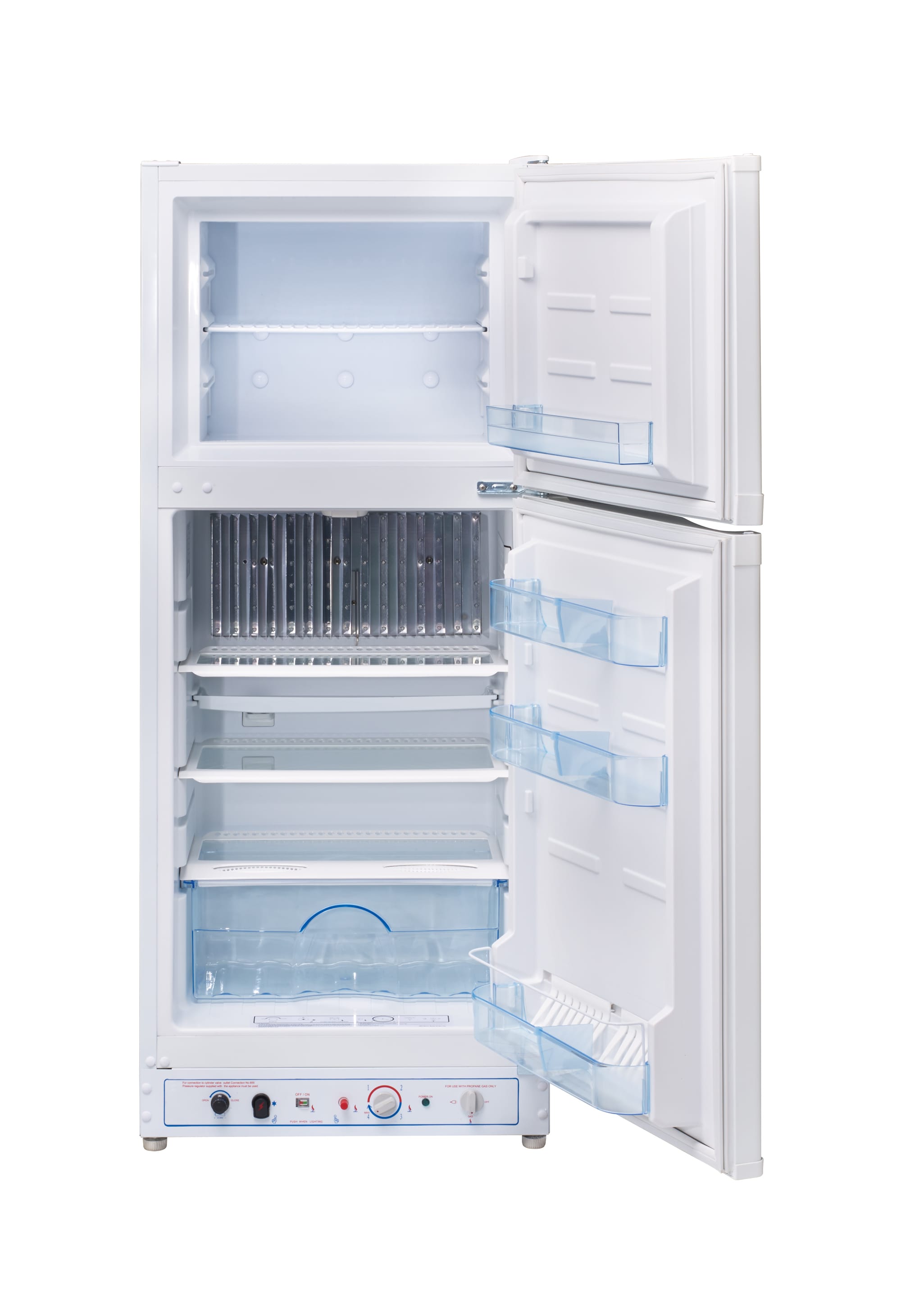 Refrigerador de propano Off-Grid único de 6.4 pies cúbicos con congelador superior de profundidad de mostrador (Blanco) UGP-6C SM W