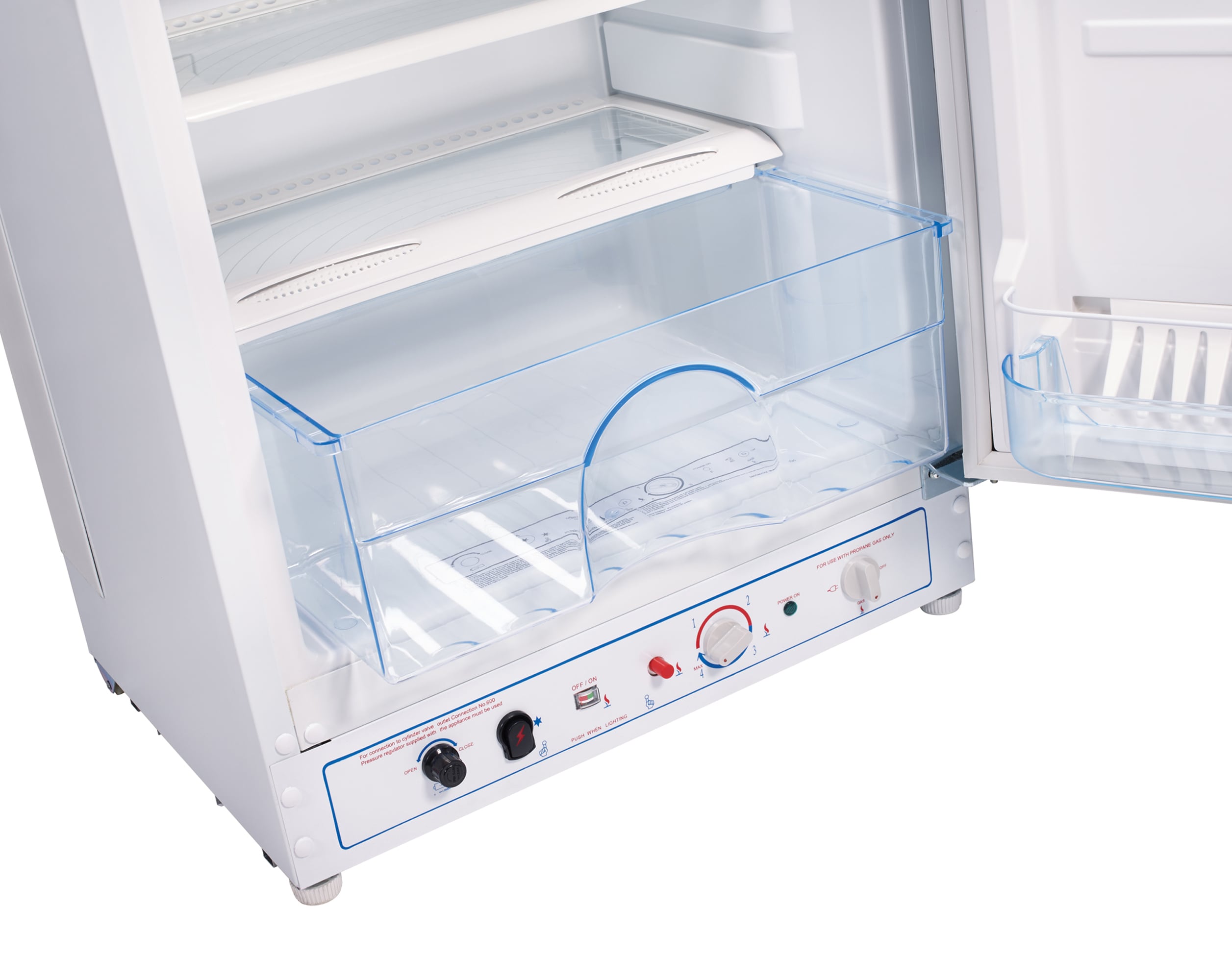 Refrigerador de propano Off-Grid único de 6.4 pies cúbicos con congelador superior de profundidad de mostrador (Blanco) UGP-6C SM W