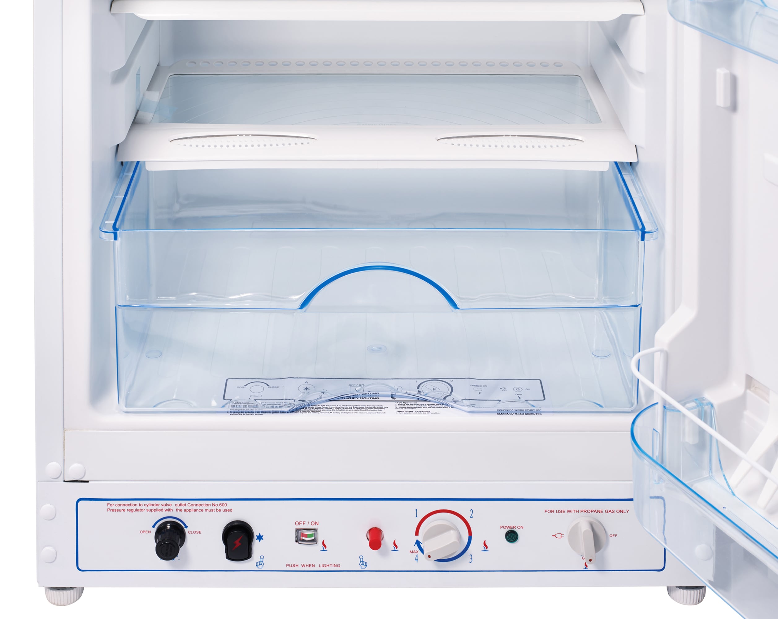 Refrigerador de propano Off-Grid único de 6.4 pies cúbicos con congelador superior de profundidad de mostrador (Blanco) UGP-6C SM W