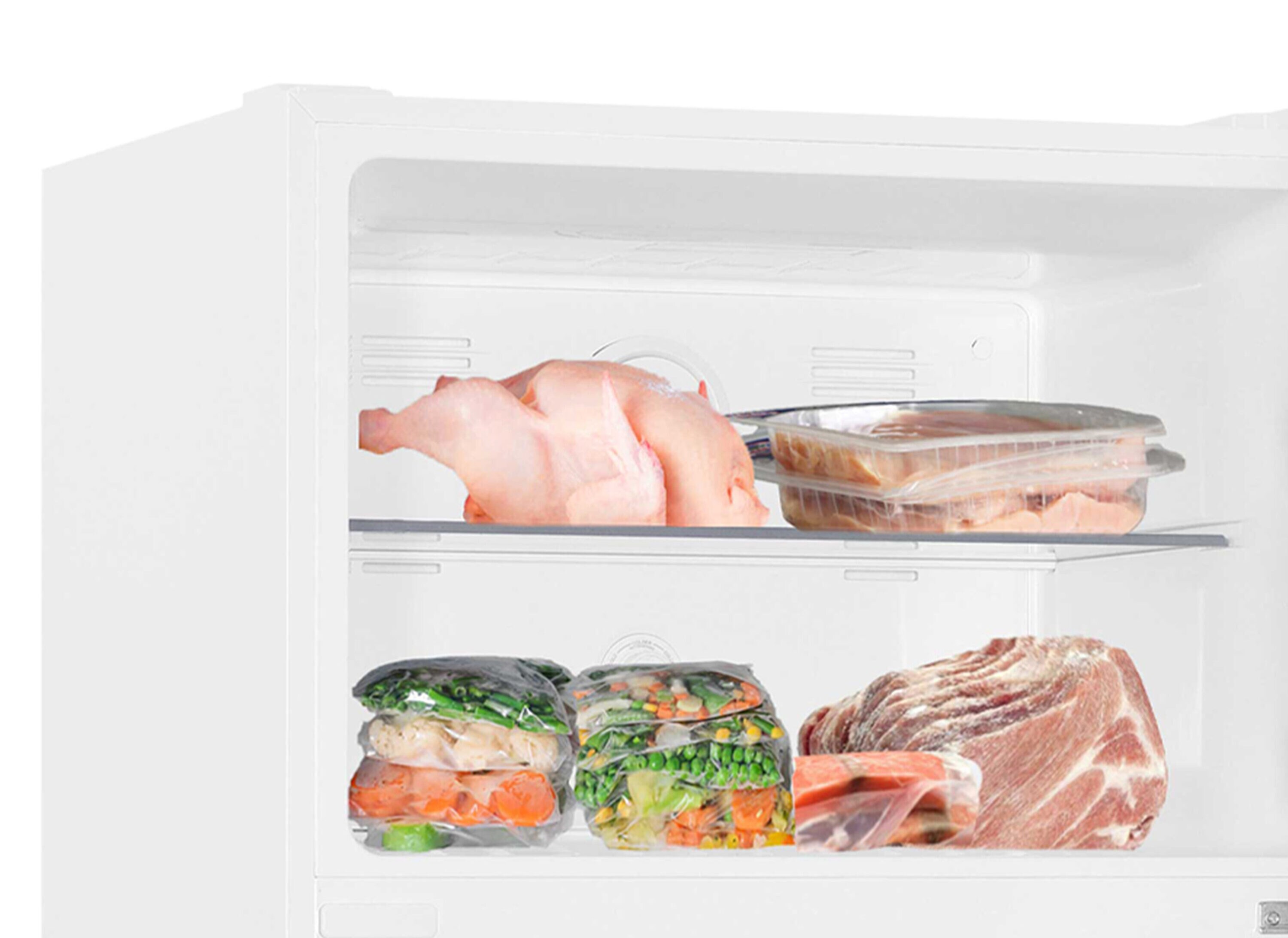 Refrigerador de 17 pies cúbicos con congelador superior incorporado de profundidad de mostrador (Blanco)