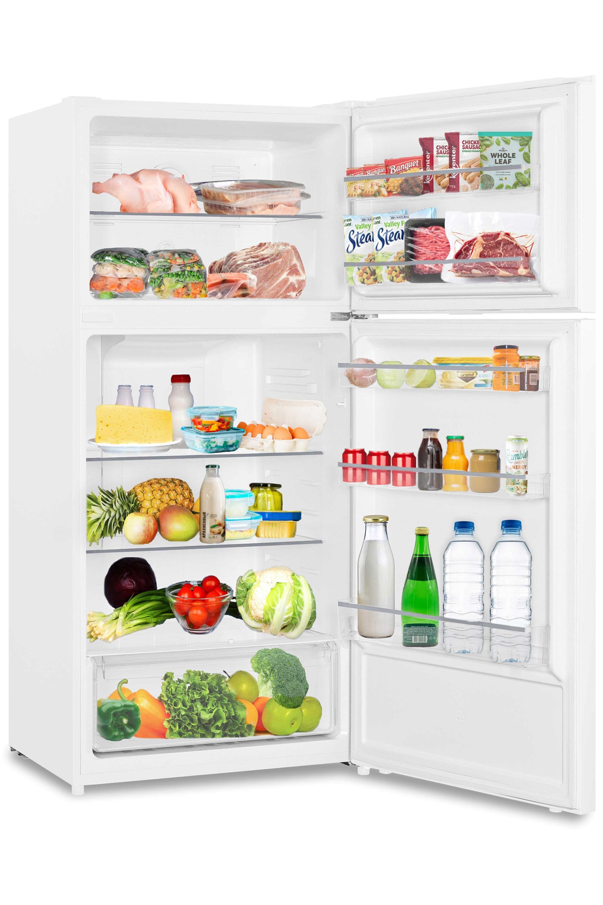 Refrigerador de 17 pies cúbicos con congelador superior incorporado de profundidad de mostrador (Blanco)