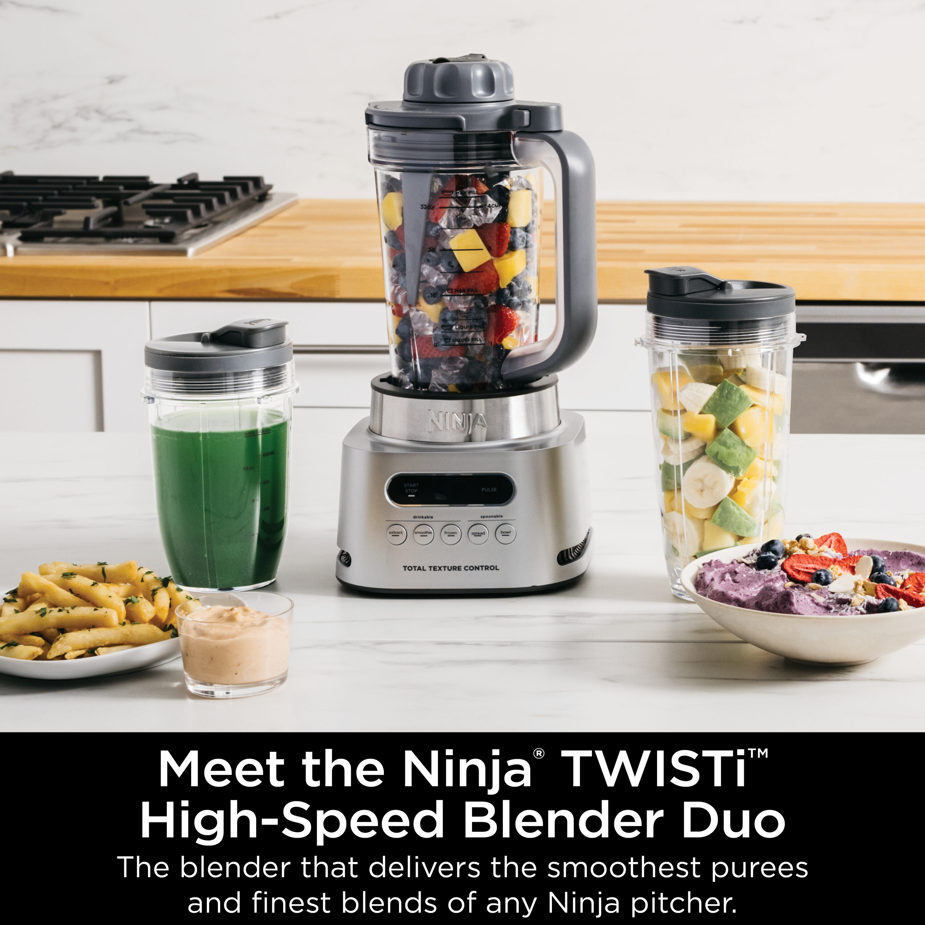 Licuadora de mostrador Ninja Twisti Duo de 40 onzas y 5 velocidades (platino) SS151