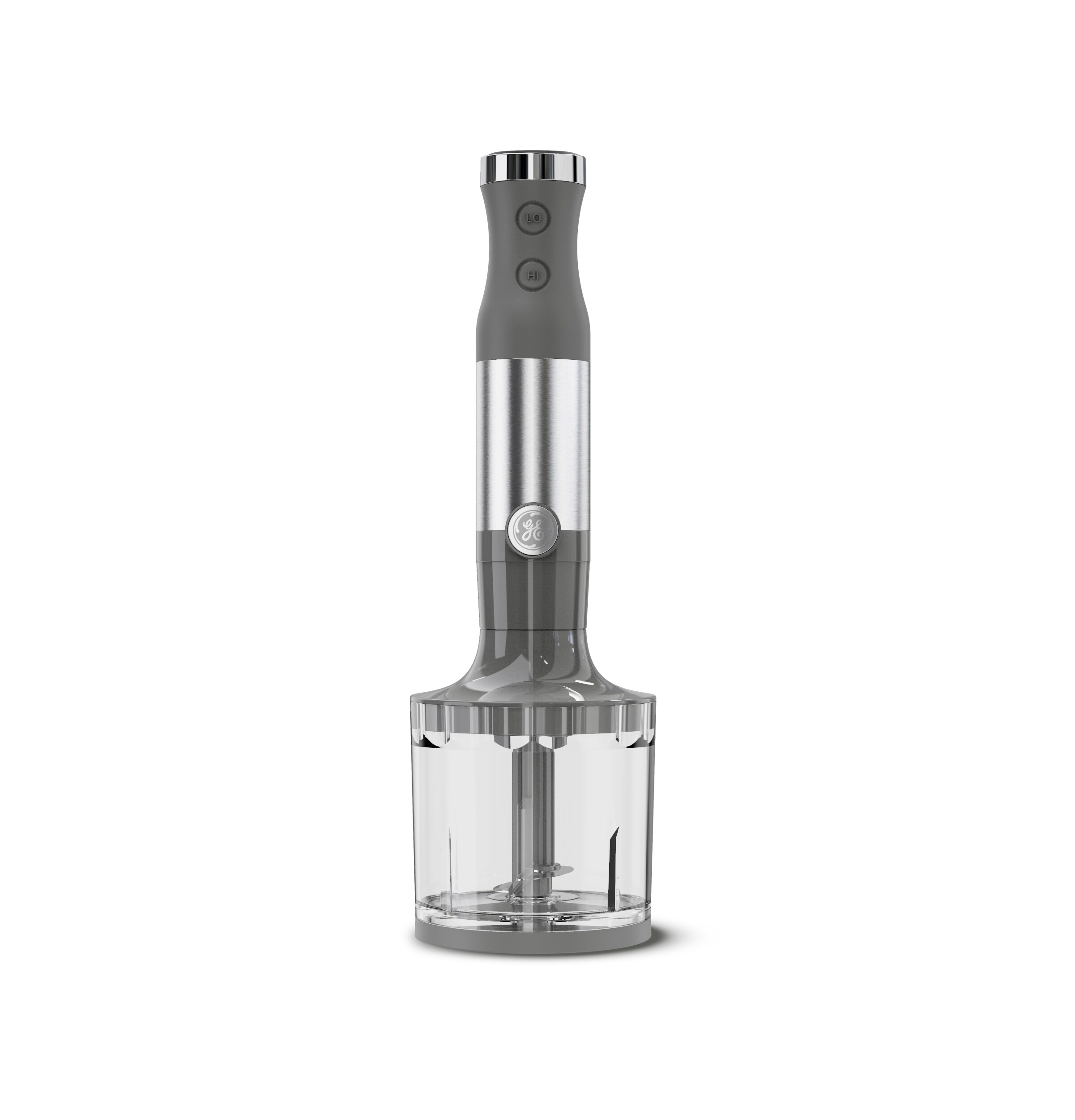 Licuadora de inmersión GE de 2 velocidades y 500 watts con vaso adicional (acero inoxidable)