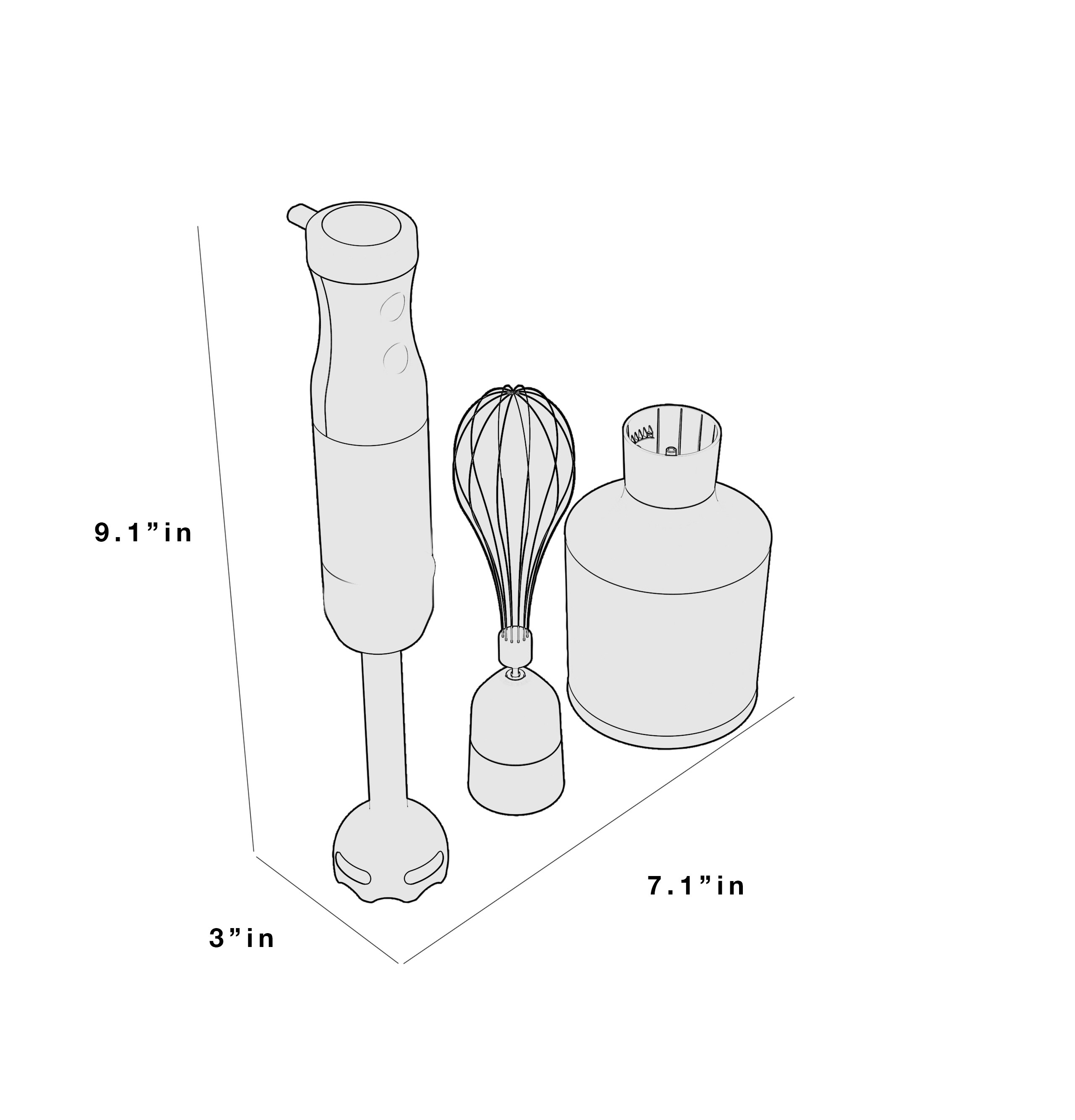 Licuadora de inmersión GE de 2 velocidades y 500 watts con vaso adicional (acero inoxidable)