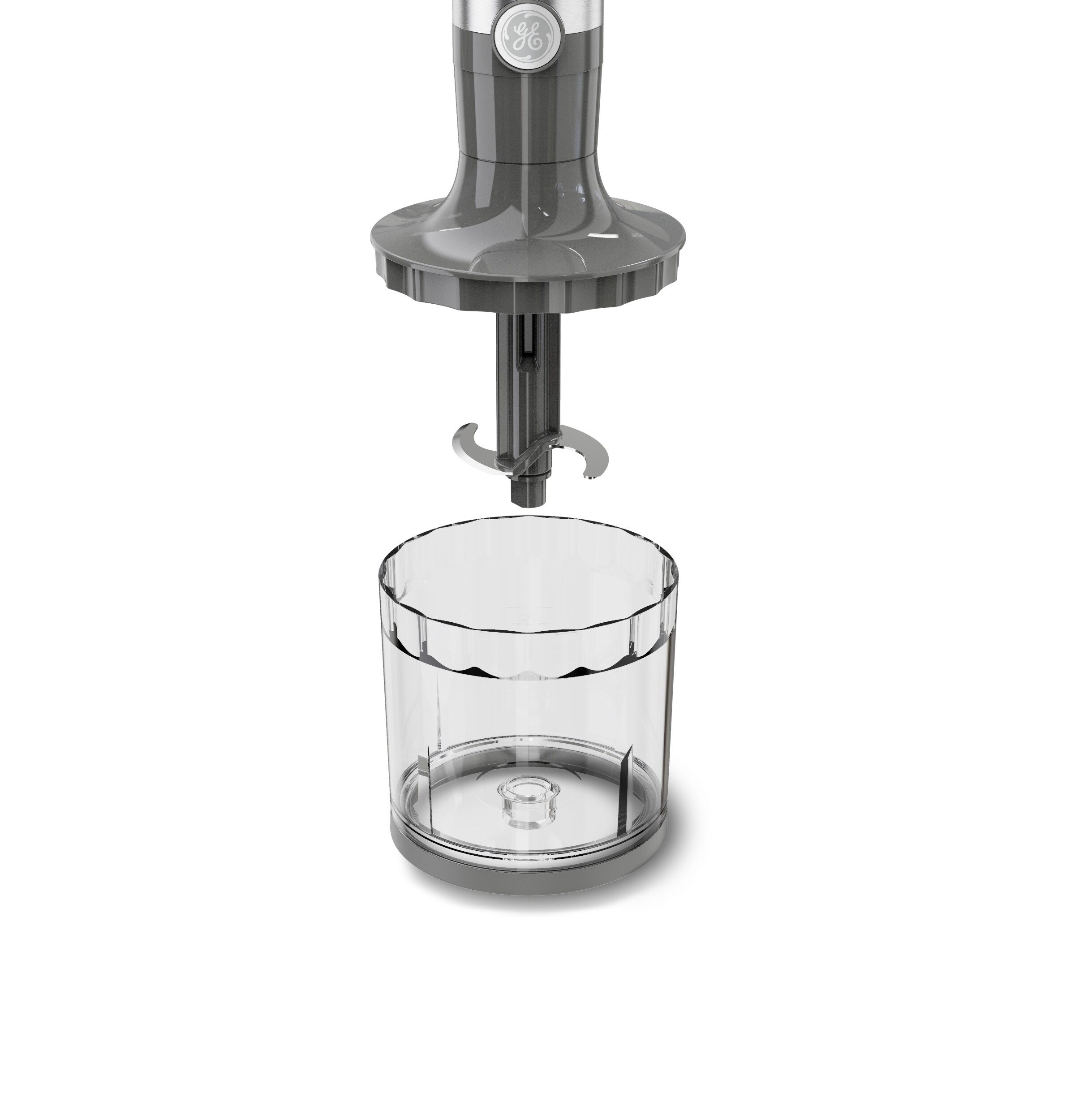 Licuadora de inmersión GE de 2 velocidades y 500 watts con vaso adicional (acero inoxidable)