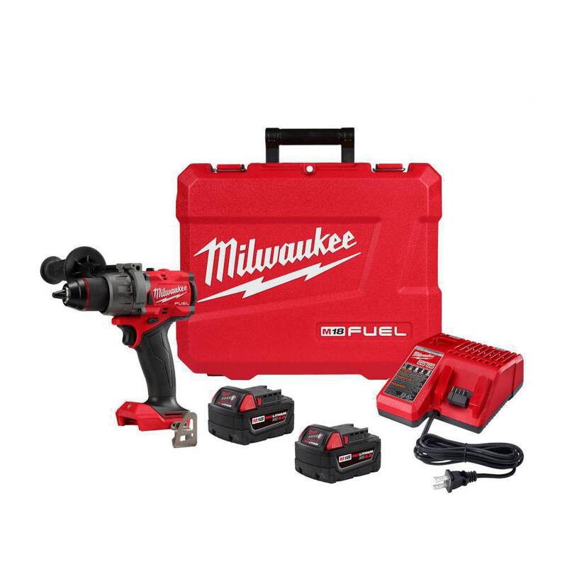 Milwaukee M18 FUEL 18V Lithium-Ion sin escobillas inalámbrico 1/2 pulg. Kit de taladro martillo con driver w/Hackzall - 2904-22-2719-20