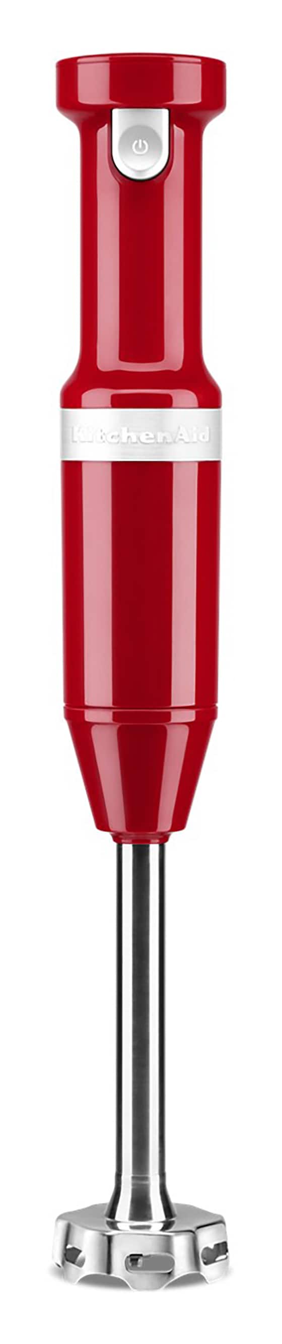 Licuadora de inmersión con control de pulso de 60 vatios y 5 velocidades de KitchenAid con tarro de accesorios (rojo imperial) KHBBV53ER