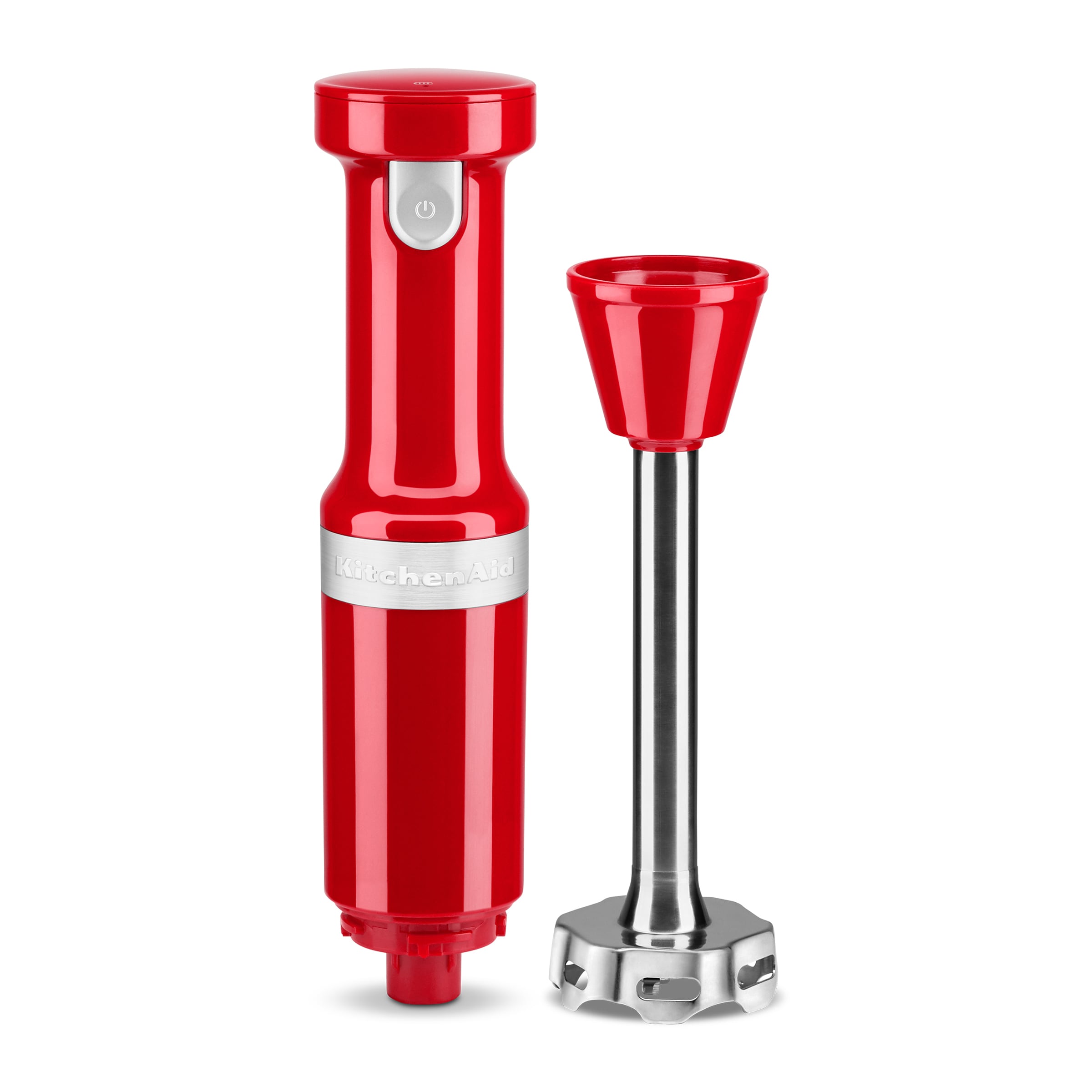 Licuadora de inmersión con control de pulso de 60 vatios y 5 velocidades de KitchenAid con tarro de accesorios (rojo imperial) KHBBV53ER