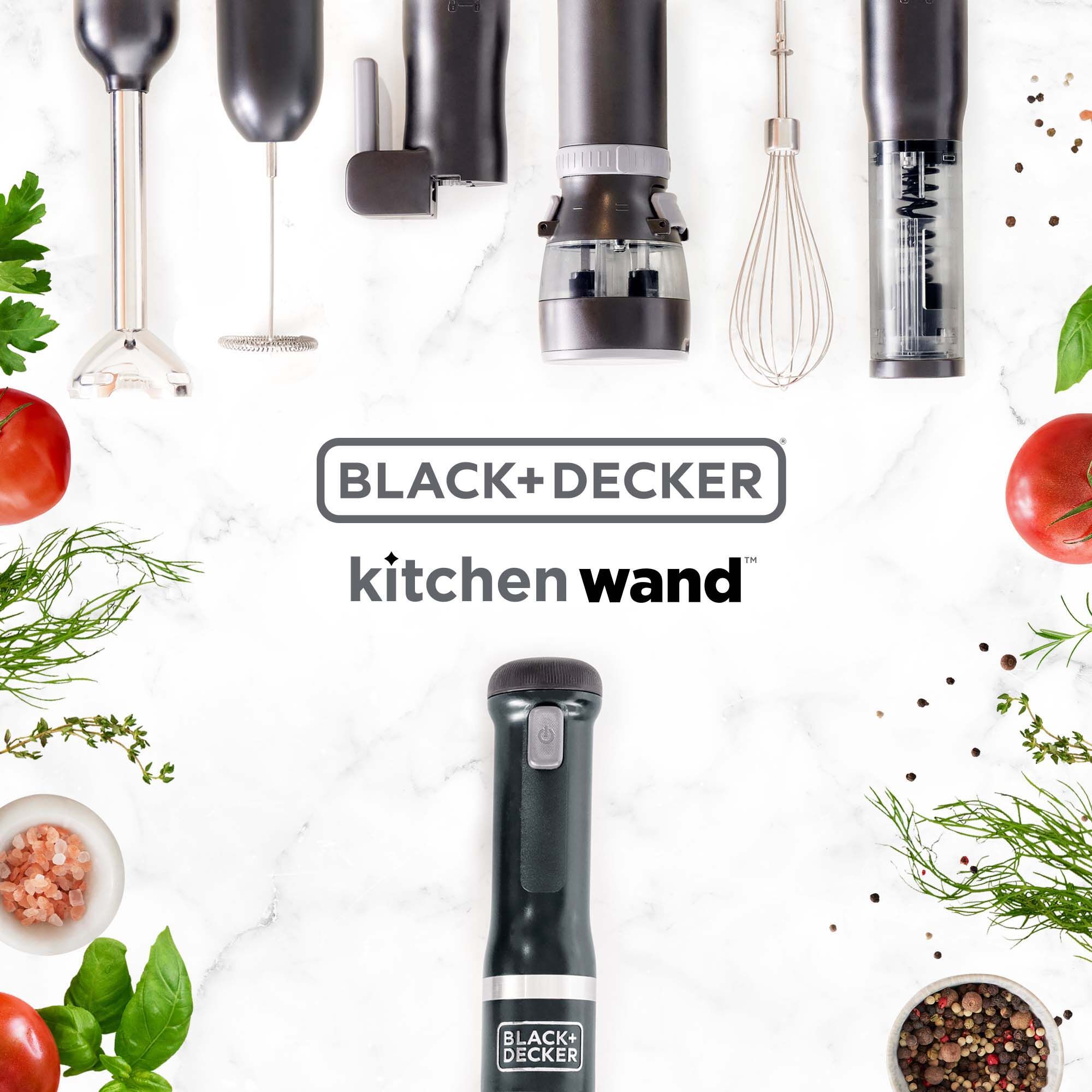 Licuadora de inmersión BLACK+DECKER de 5 velocidades y 220 watts con tarro accesorio (negro)