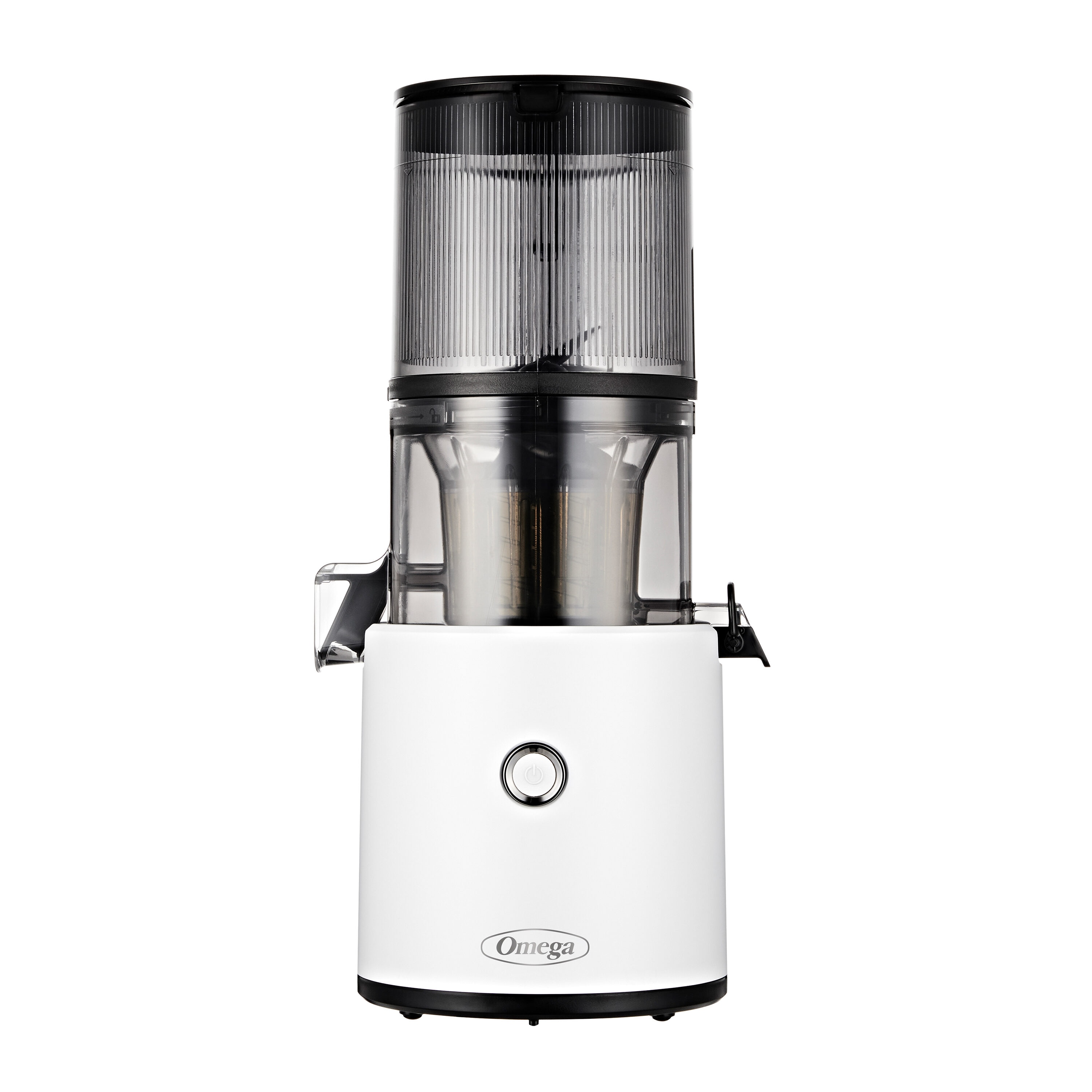 Extractor de jugo OMEGA de 64 onzas con bandeja de pulpa removible (Blanco) JC2022WHT11