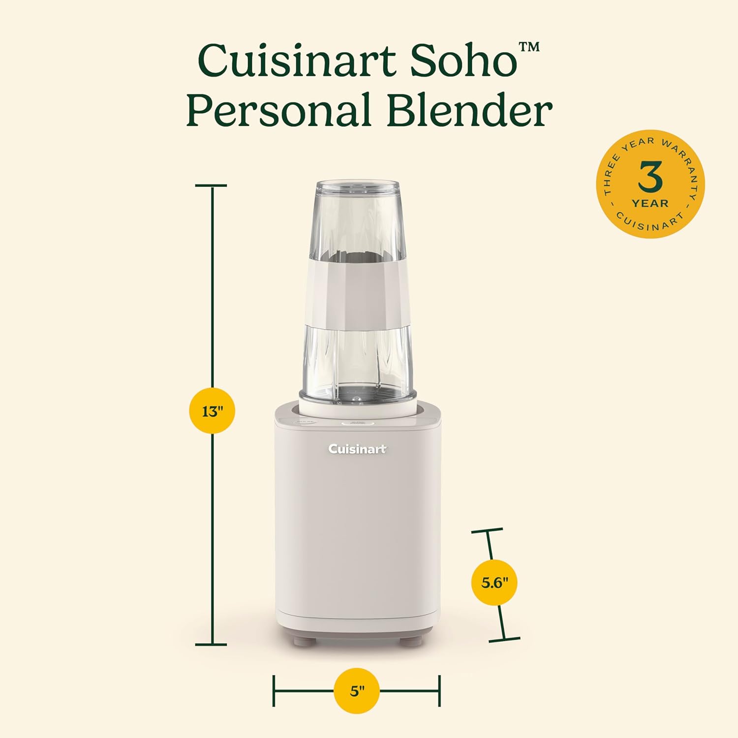 Licuadora personal de 24 onzas de 1 velocidad (Trufa) CPB-7TR de Cuisinart