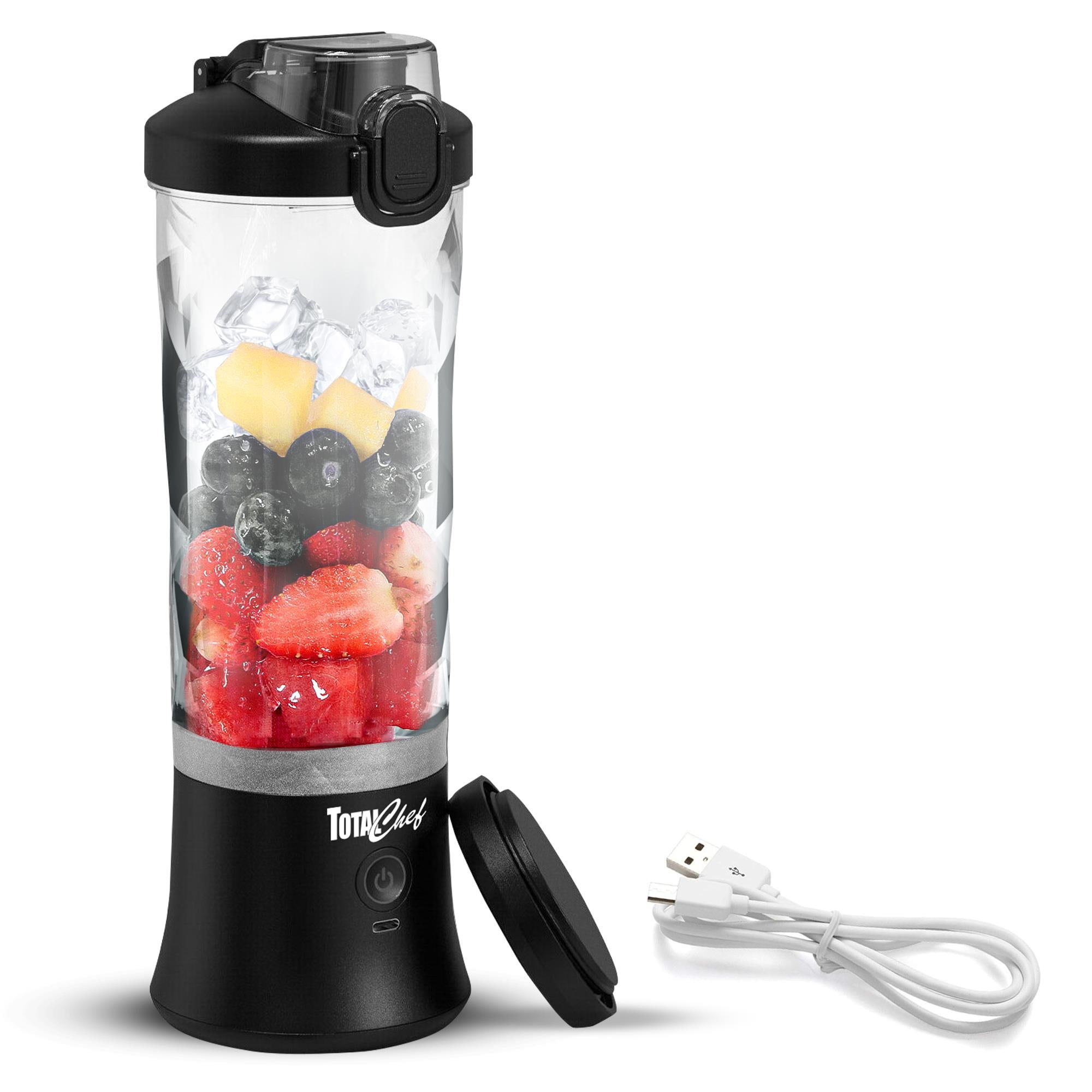 Licuadora personal portátil de 20 oz recargable por USB Total Chef de Koolatron (negro)
