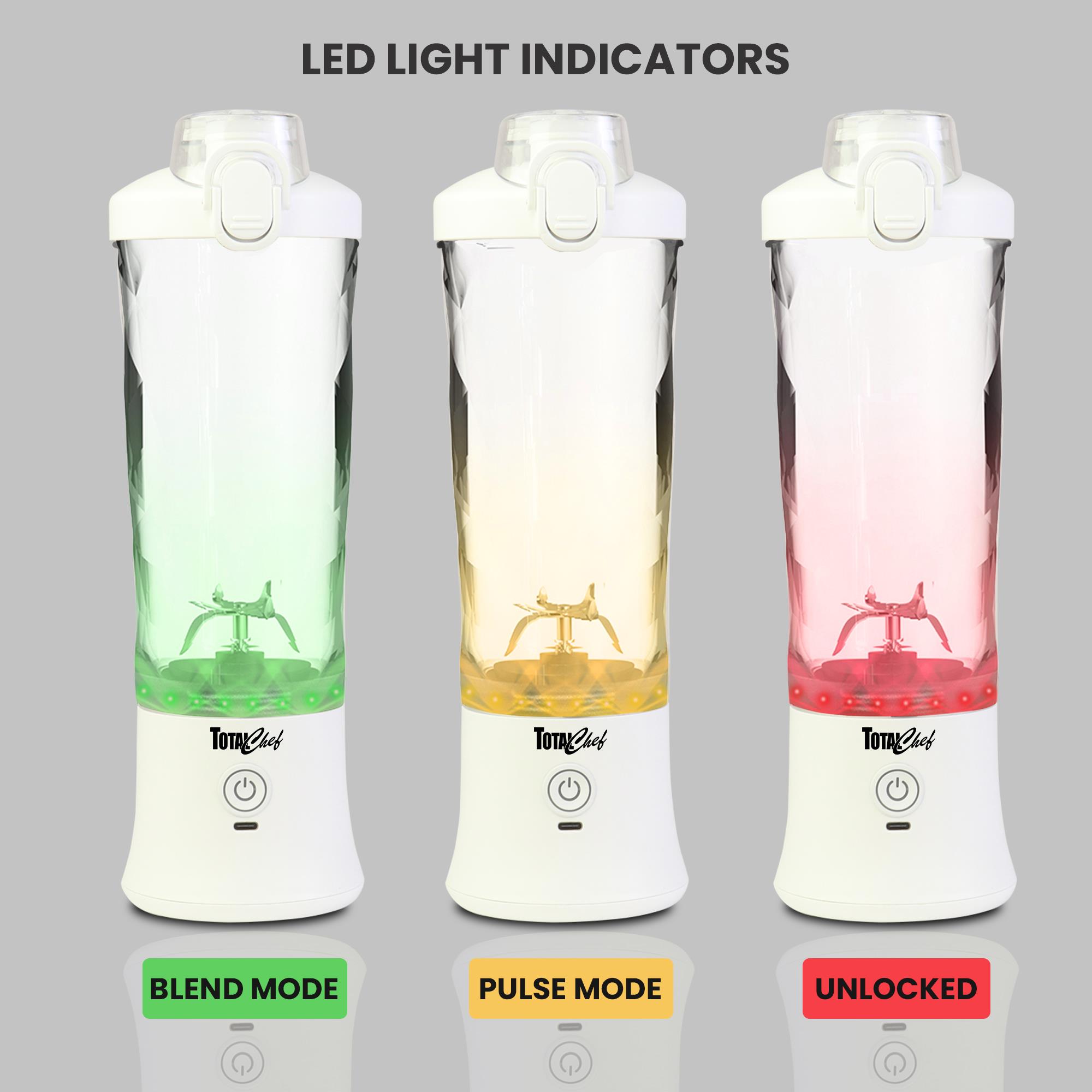 Batidora portátil recargable USB Total Chef de Koolatron de 20 oz (Blanco)
