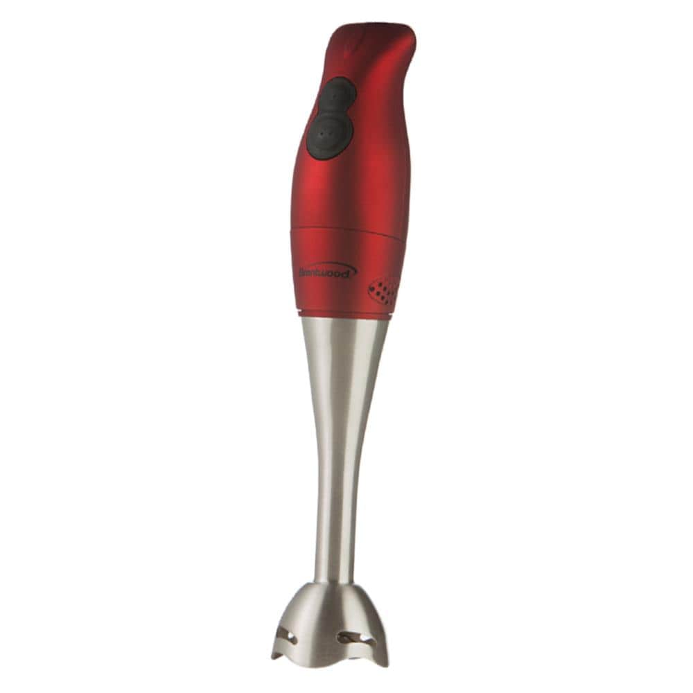 Licuadora de Inmersión Brentwood de 2 Velocidades, 300 Watts (Roja)