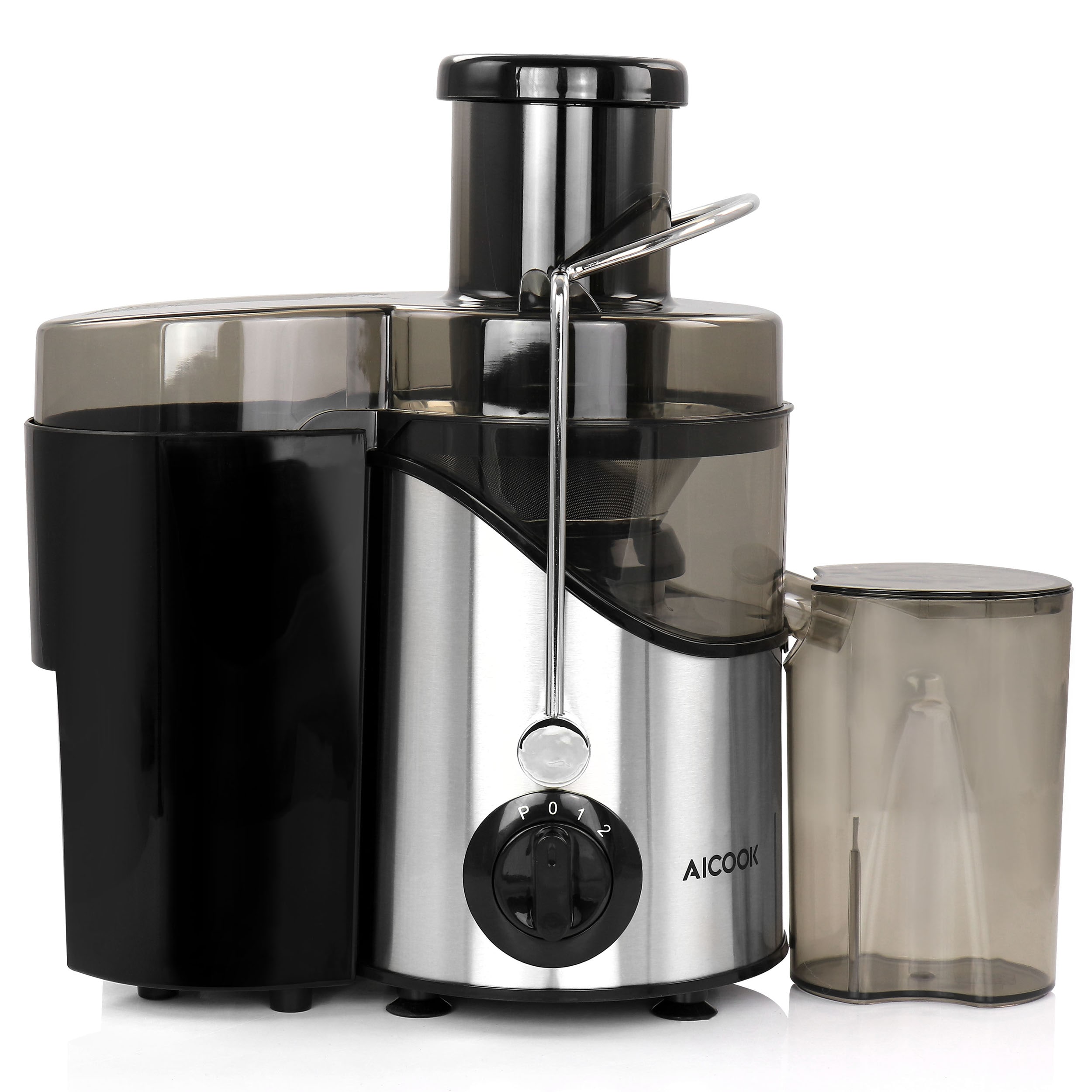 Extractor de jugo de 13.6 onzas Aicook con bandeja de pulpa removible (plateado)