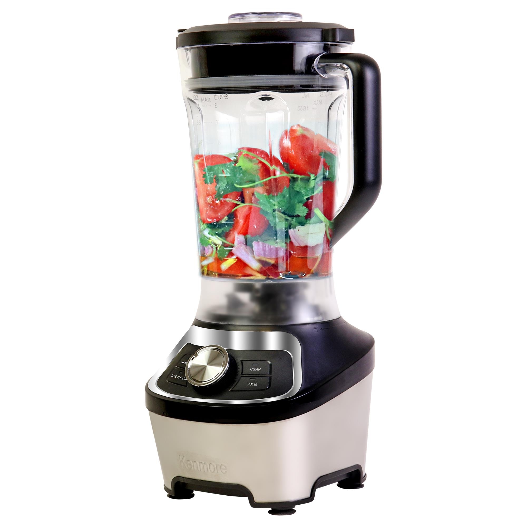 Licuadora de mostrador de acero inoxidable y negro de 64 onzas con vaso Tritan de velocidad variable Kenmore (3 velocidades)