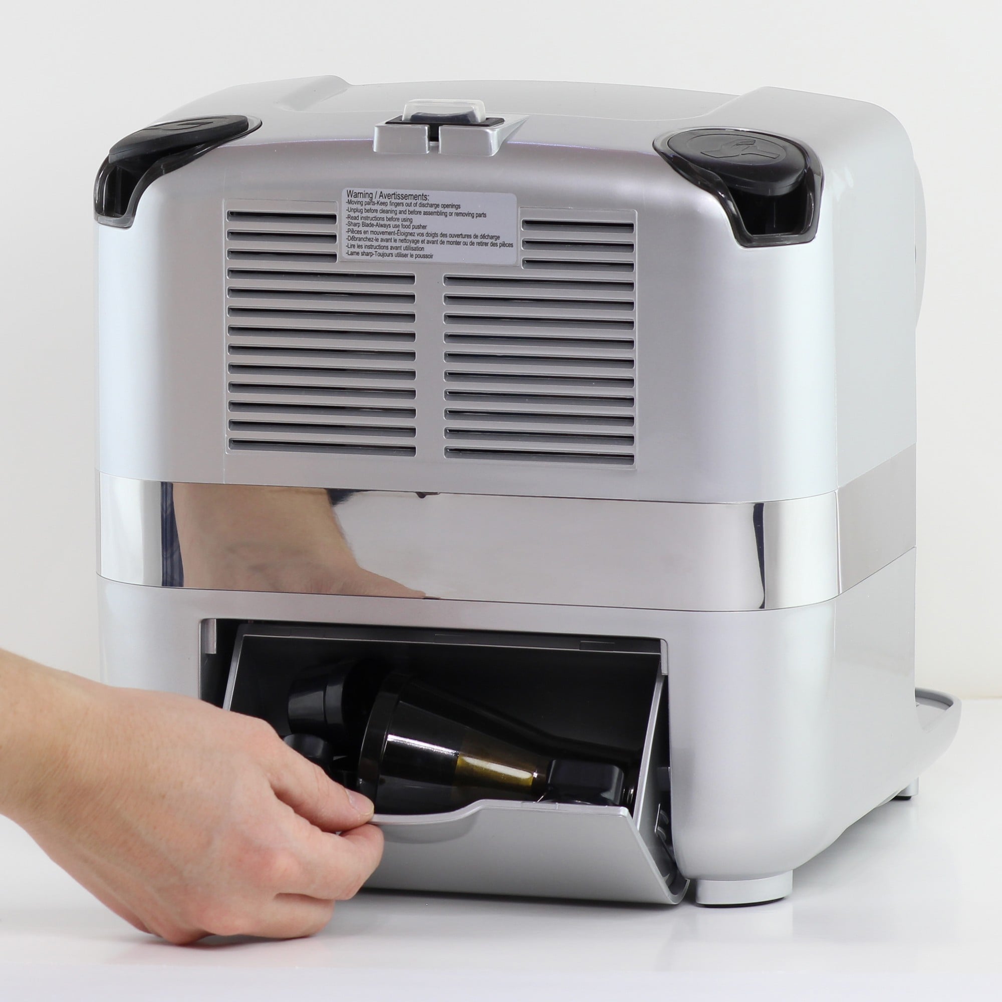 Extractor de jugos OMEGA de 16 onzas con bandeja de pulpa removible (plata) JCUBE500SV