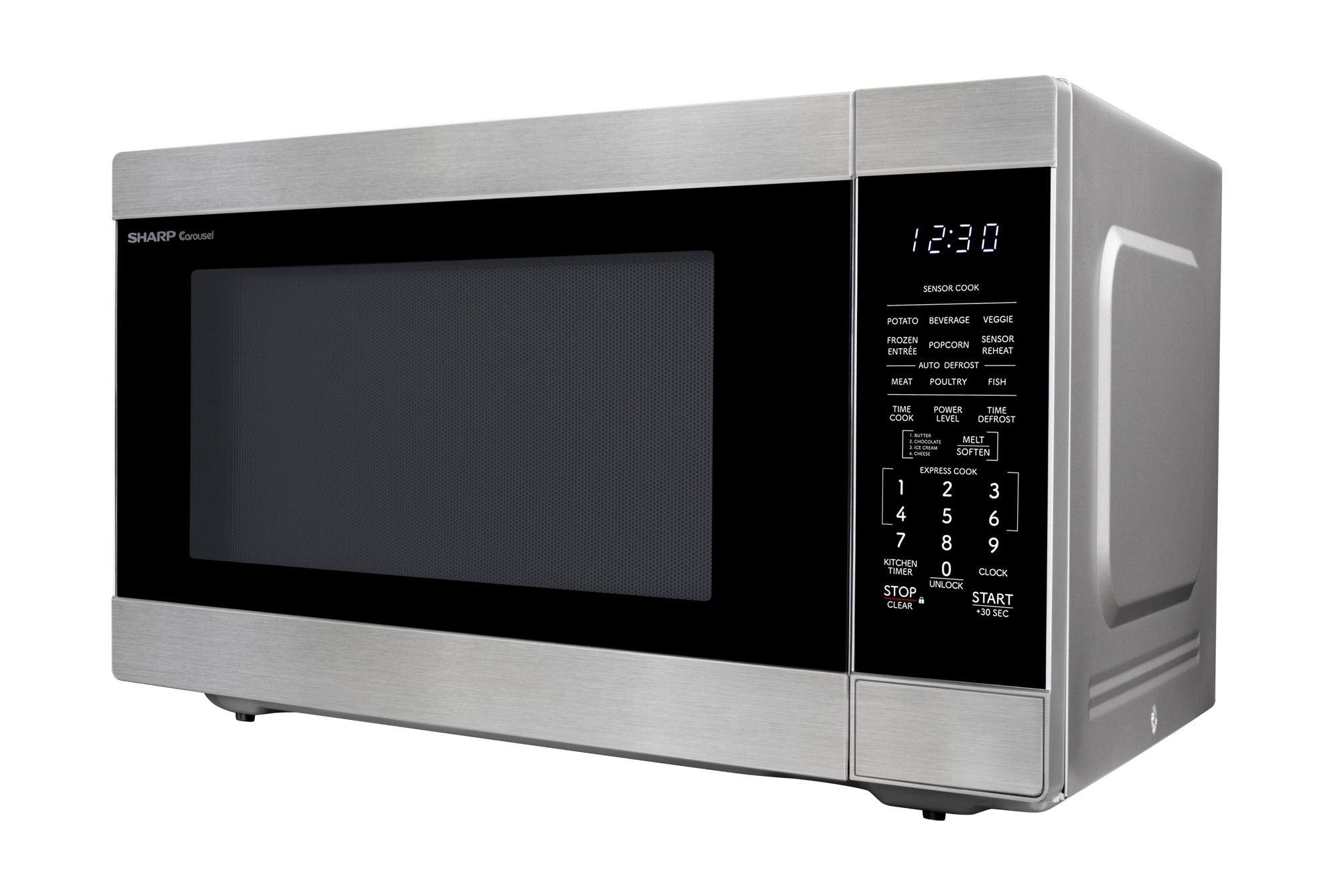 Horno de Microondas de Encimera de Acero Inoxidable de Gran Capacidad de 2.2 pies cúbicos (más de 1.5 pies cúbicos) y 1200 watts con Controles de Cocina con Sensor Sharp SMC2265KS