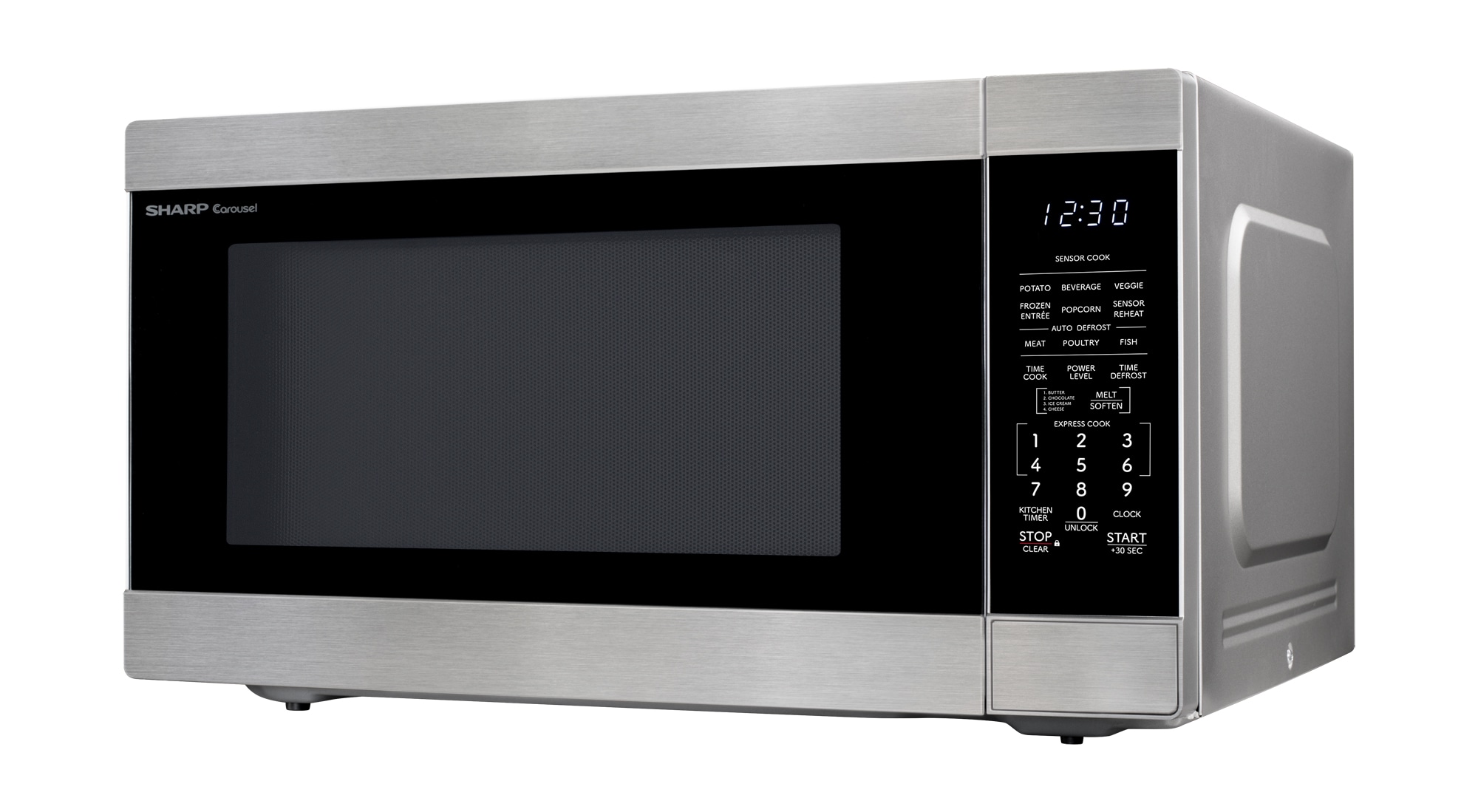 Horno de Microondas de Encimera de Acero Inoxidable de Gran Capacidad de 2.2 pies cúbicos (más de 1.5 pies cúbicos) y 1200 watts con Controles de Cocina con Sensor Sharp SMC2265KS