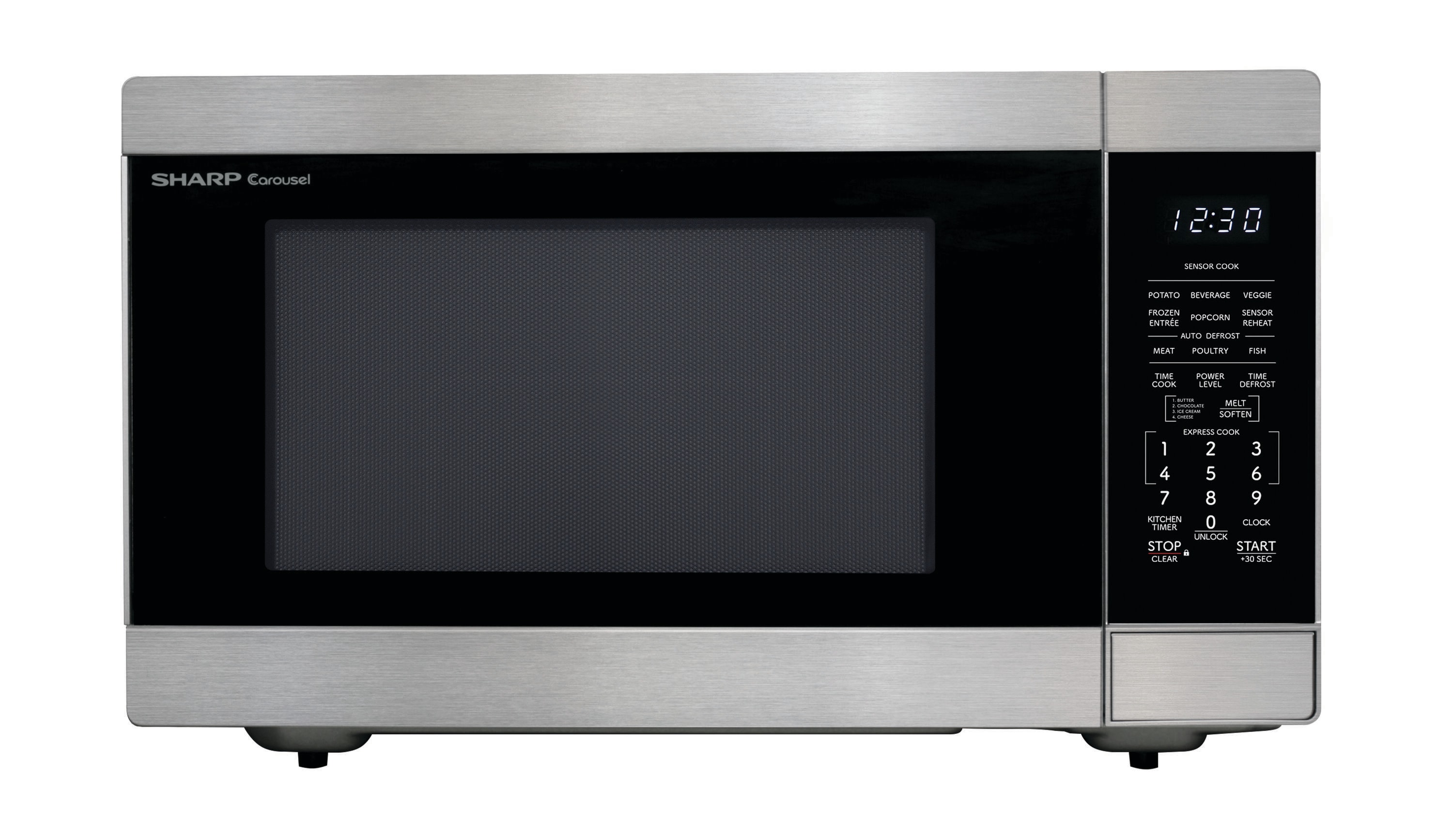 Horno de Microondas de Encimera de Acero Inoxidable de Gran Capacidad de 2.2 pies cúbicos (más de 1.5 pies cúbicos) y 1200 watts con Controles de Cocina con Sensor Sharp SMC2265KS